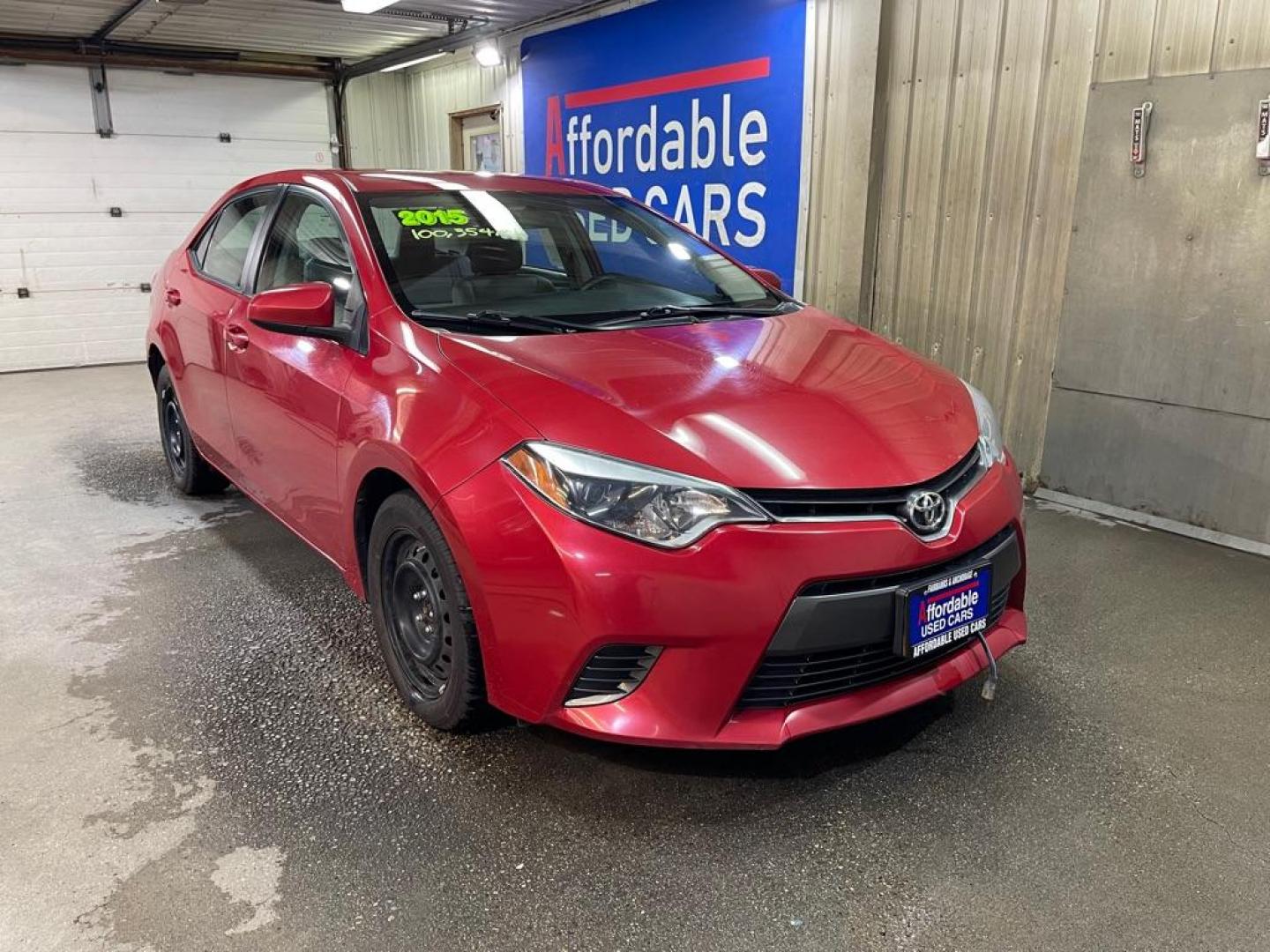 2015 RED TOYOTA COROLLA L (2T1BURHE7FC) with an 1.8L engine, Automatic transmission, located at 2525 S. Cushman, Fairbanks, AK, 99701, (907) 452-5707, 64.824036, -147.712311 - Photo#0