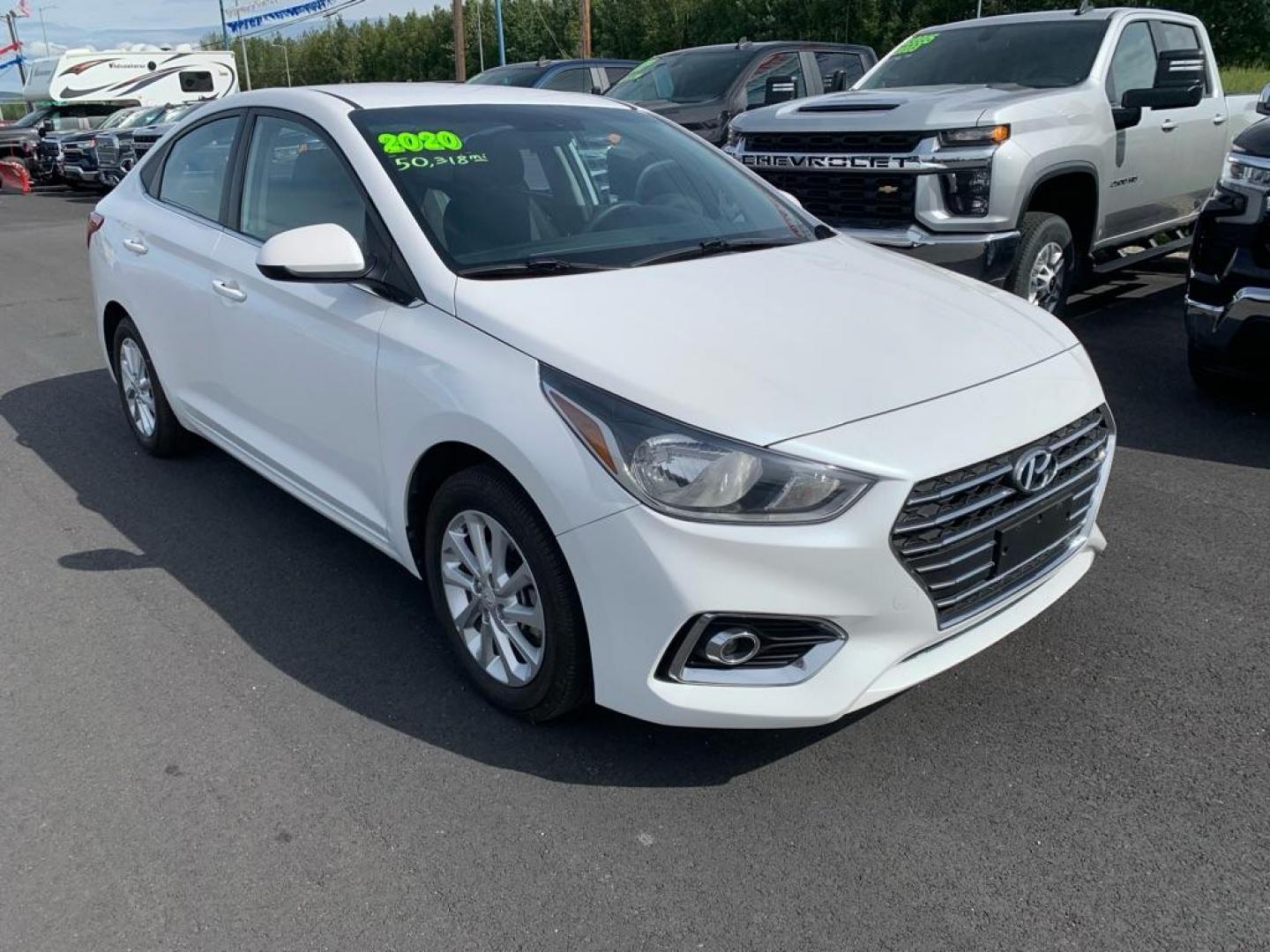 2020 WHITE HYUNDAI ACCENT SE (3KPC24A64LE) with an 1.6L engine, 6-Speed Manual transmission, located at 2525 S. Cushman, Fairbanks, AK, 99701, (907) 452-5707, 64.824036, -147.712311 - Photo#0