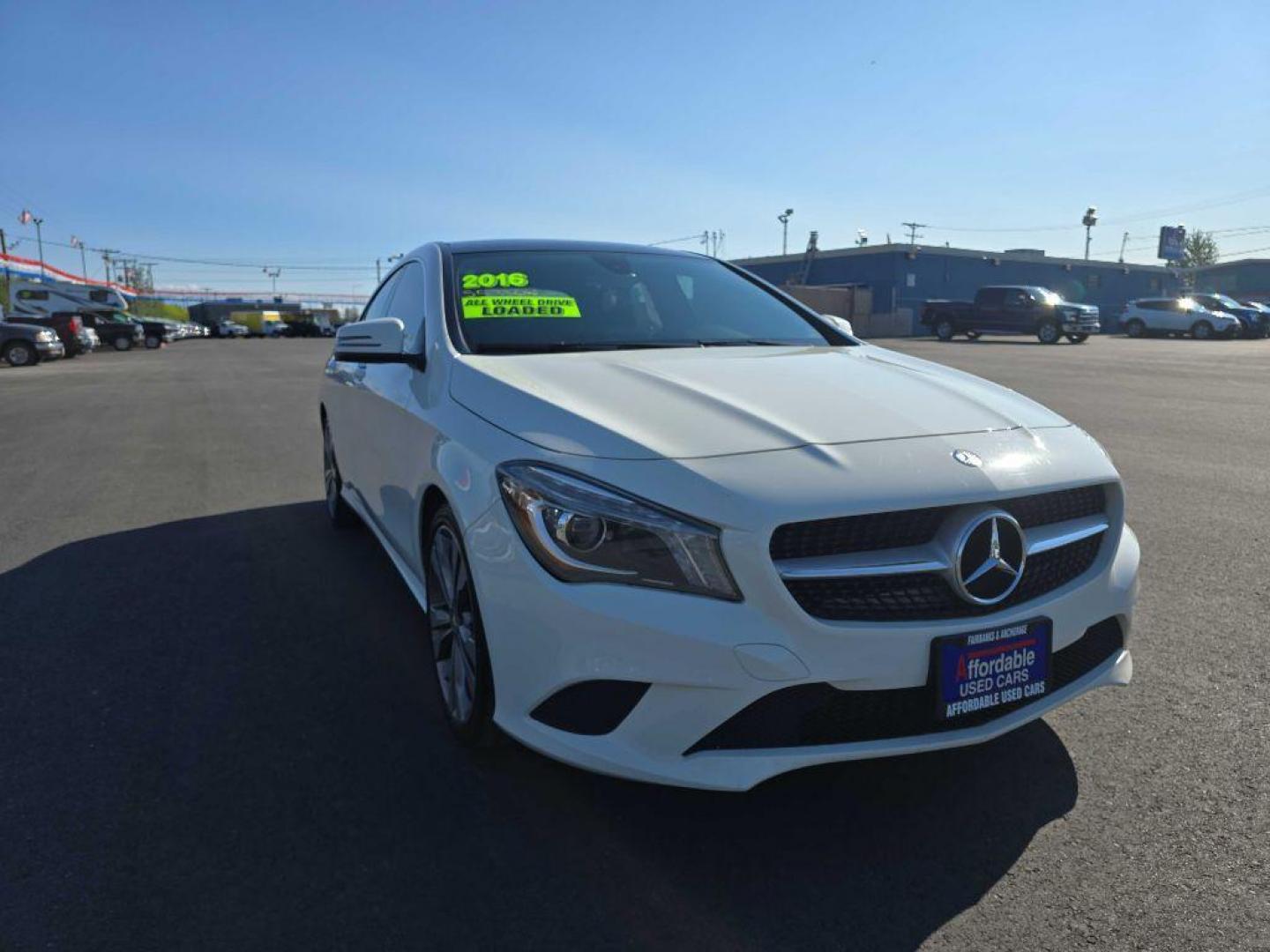 2016 WHITE MERCEDES-BENZ CLA 250 4MATIC (WDDSJ4GB7GN) with an 2.0L engine, Automatic transmission, located at 2525 S. Cushman, Fairbanks, AK, 99701, (907) 452-5707, 64.824036, -147.712311 - Photo#0