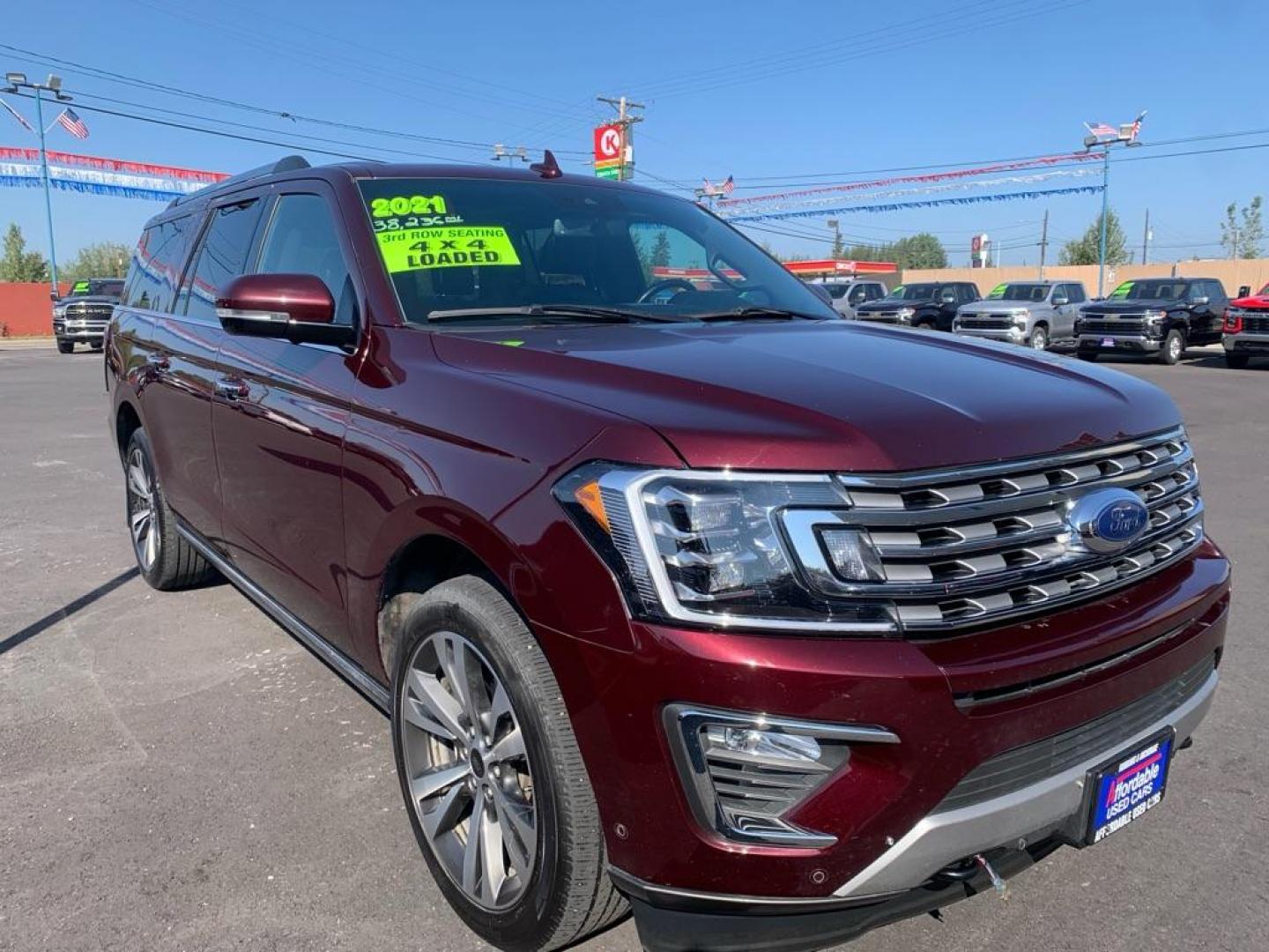 2021 MAROON FORD EXPEDITION MAX LIMITED (1FMJK2AT6ME) with an 3.5L engine, Automatic transmission, located at 2525 S. Cushman, Fairbanks, AK, 99701, (907) 452-5707, 64.824036, -147.712311 - Photo#0