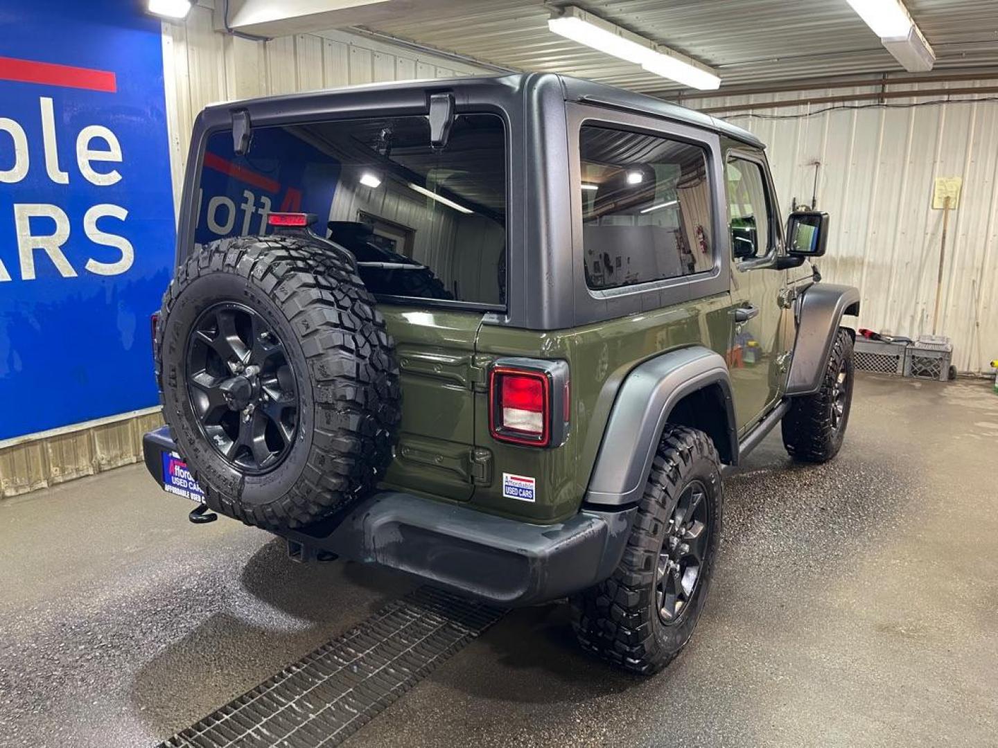 2021 GREEN JEEP WRANGLER SPORT (1C4GJXAG8MW) with an 3.6L engine, 8-Speed Manual transmission, located at 2525 S. Cushman, Fairbanks, AK, 99701, (907) 452-5707, 64.824036, -147.712311 - Photo#2