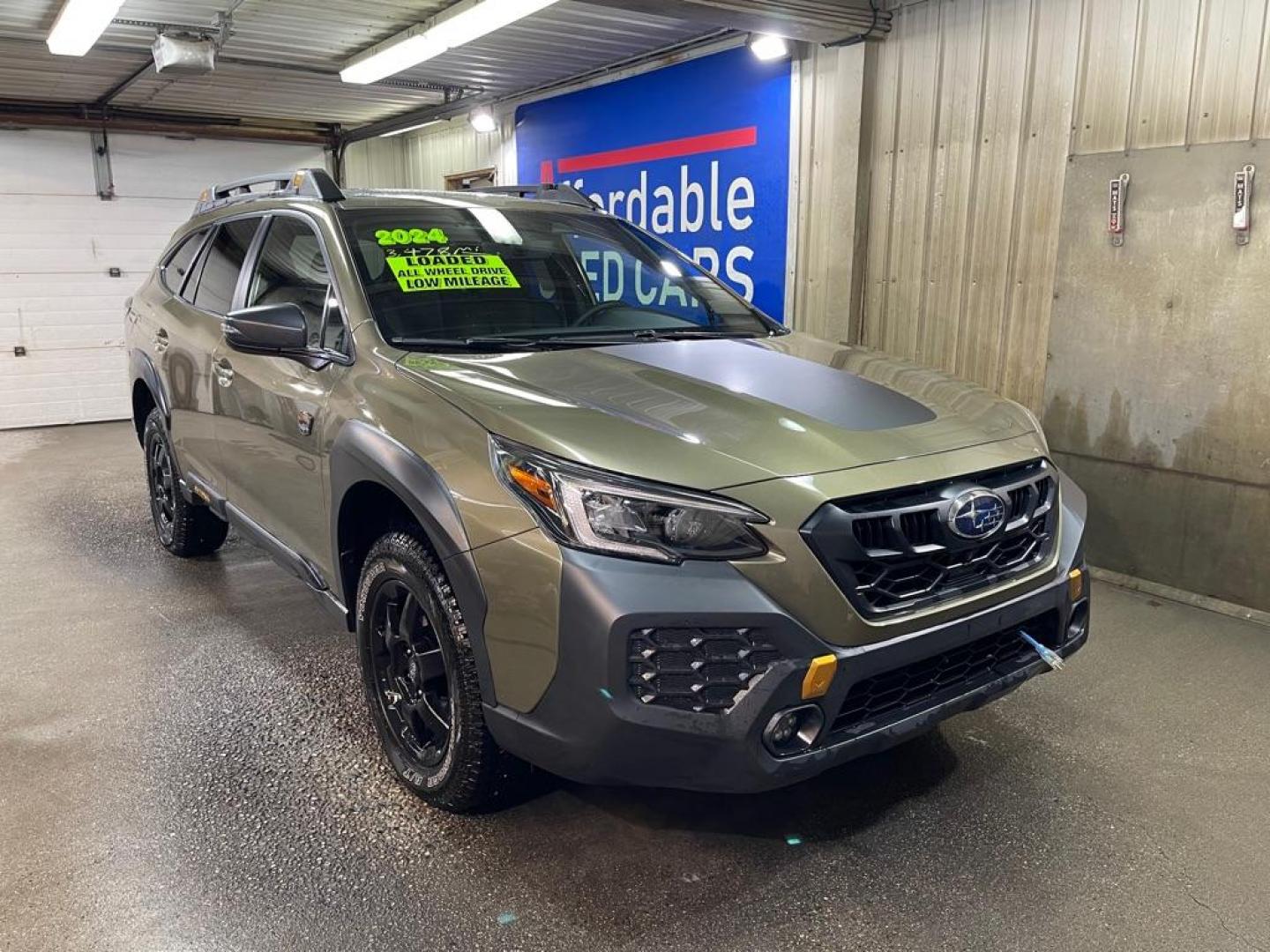 2024 GREEN SUBARU OUTBACK WILDERNESS (4S4BTGUD4R3) with an 2.4L engine, Automatic transmission, located at 2525 S. Cushman, Fairbanks, AK, 99701, (907) 452-5707, 64.824036, -147.712311 - Photo#0