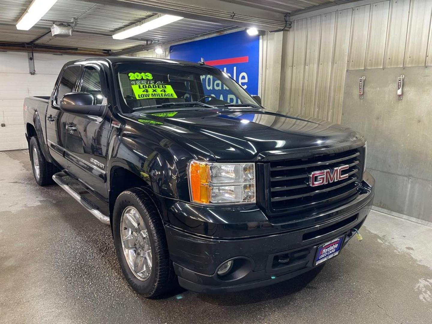 2013 BLACK GMC SIERRA 1500 SLT (3GTP2WE79DG) with an 5.3L engine, Automatic transmission, located at 2525 S. Cushman, Fairbanks, AK, 99701, (907) 452-5707, 64.824036, -147.712311 - Photo#0