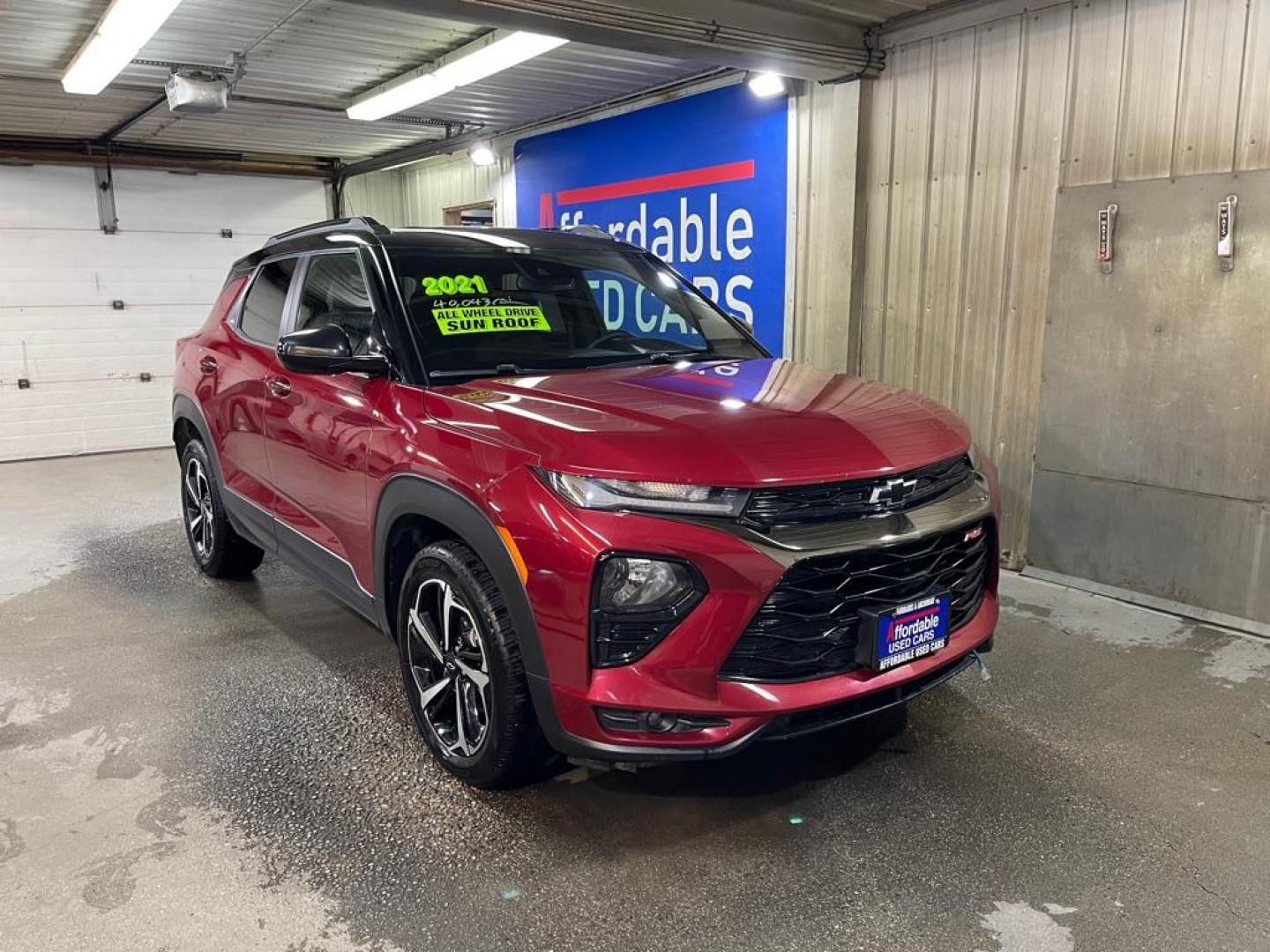 2021 RED CHEVROLET TRAILBLAZER RS (KL79MUSL1MB) with an 1.3L engine, Automatic transmission, located at 2525 S. Cushman, Fairbanks, AK, 99701, (907) 452-5707, 64.824036, -147.712311 - Photo#0