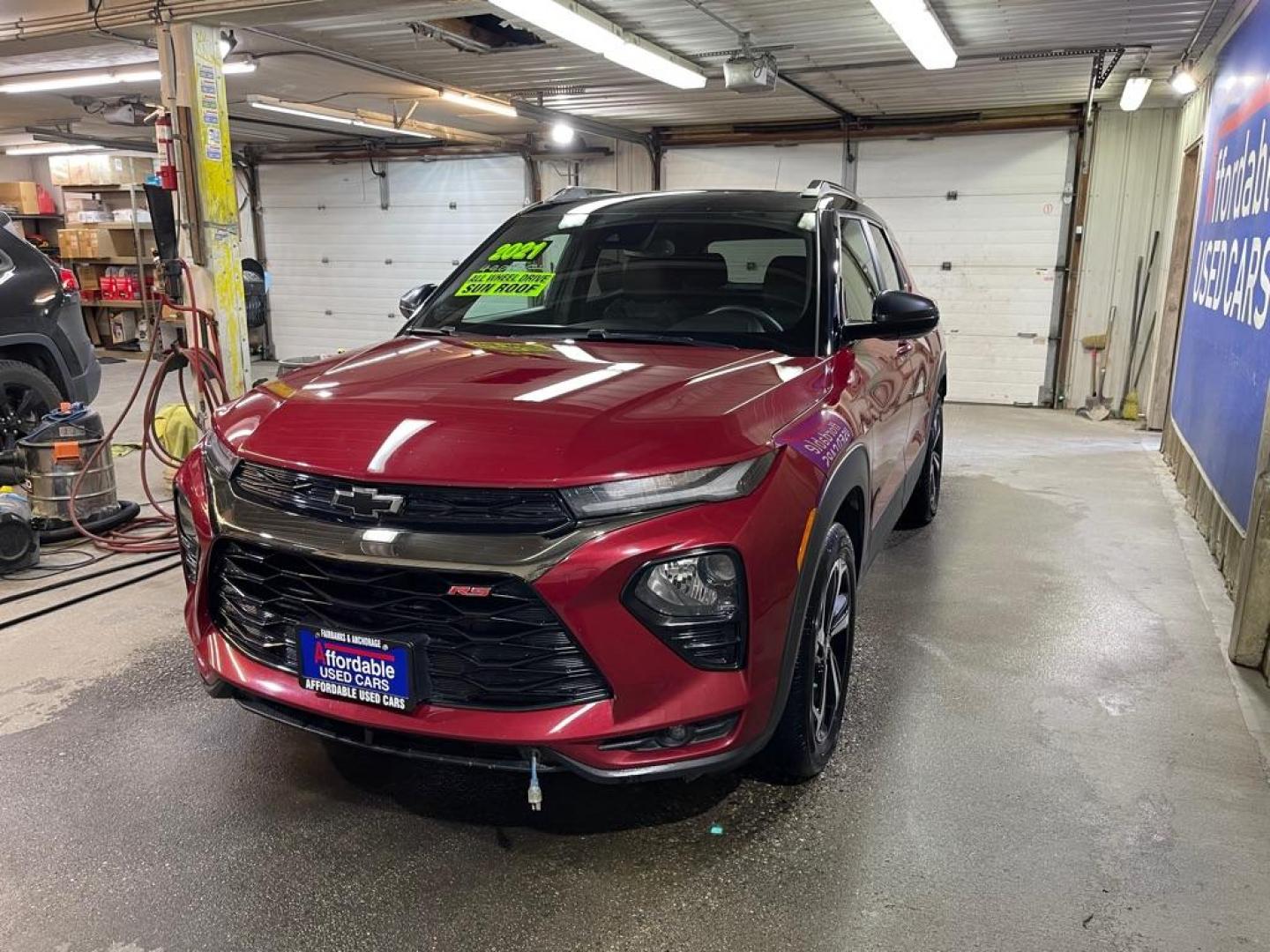 2021 RED CHEVROLET TRAILBLAZER RS (KL79MUSL1MB) with an 1.3L engine, Automatic transmission, located at 2525 S. Cushman, Fairbanks, AK, 99701, (907) 452-5707, 64.824036, -147.712311 - Photo#1