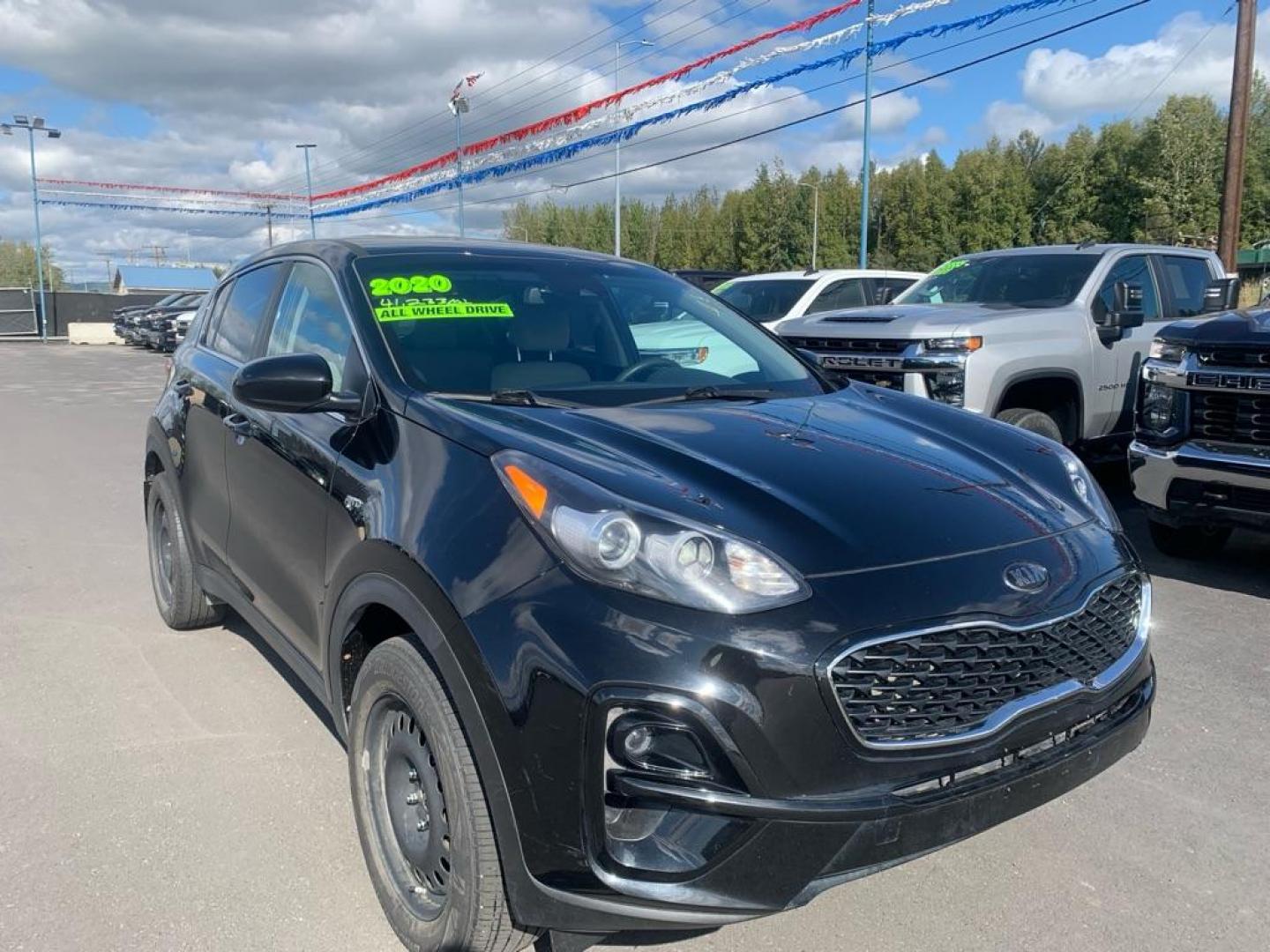 2020 BLACK KIA SPORTAGE LX (KNDPMCAC7L7) with an 2.4L engine, Automatic transmission, located at 2525 S. Cushman, Fairbanks, AK, 99701, (907) 452-5707, 64.824036, -147.712311 - Photo#0