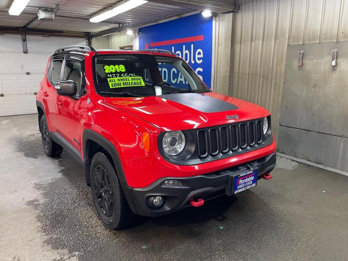 2018 RED JEEP RENEGADE TRAILHAWK (ZACCJBCB8JP) with an 2.4L engine, Automatic transmission, located at 2525 S. Cushman, Fairbanks, AK, 99701, (907) 452-5707, 64.824036, -147.712311 - Photo#0