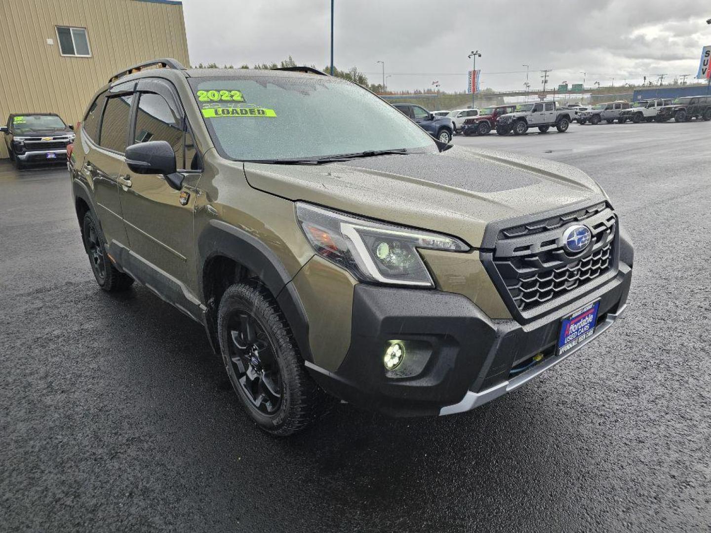 2022 GREEN SUBARU FORESTER WILDERNESS (JF2SKAMC6NH) with an 2.5L engine, Automatic transmission, located at 2525 S. Cushman, Fairbanks, AK, 99701, (907) 452-5707, 64.824036, -147.712311 - Photo#0