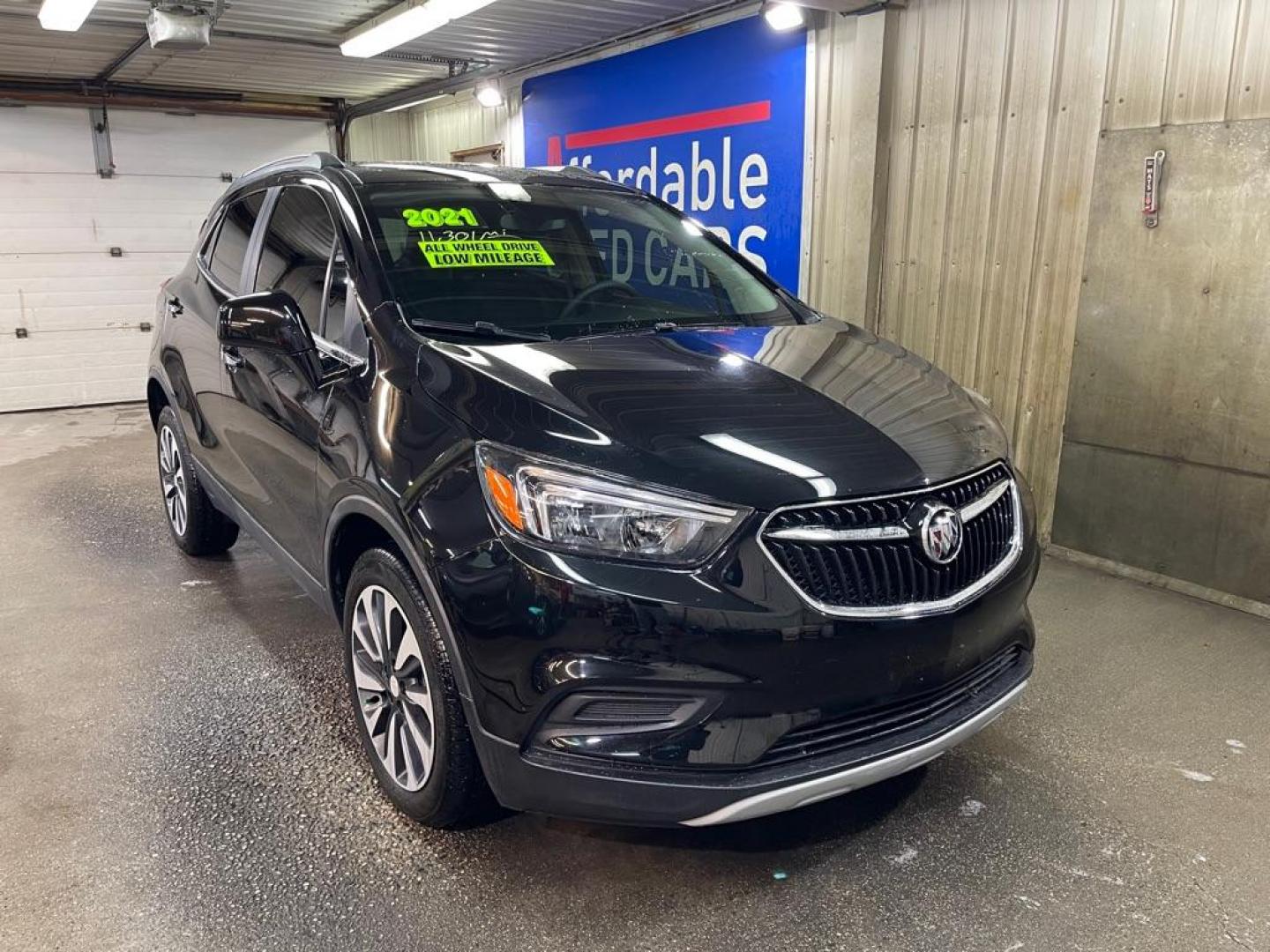 2021 BLACK BUICK ENCORE PREFERRED (KL4CJESBXMB) with an 1.4L engine, Automatic transmission, located at 2525 S. Cushman, Fairbanks, AK, 99701, (907) 452-5707, 64.824036, -147.712311 - Photo#0