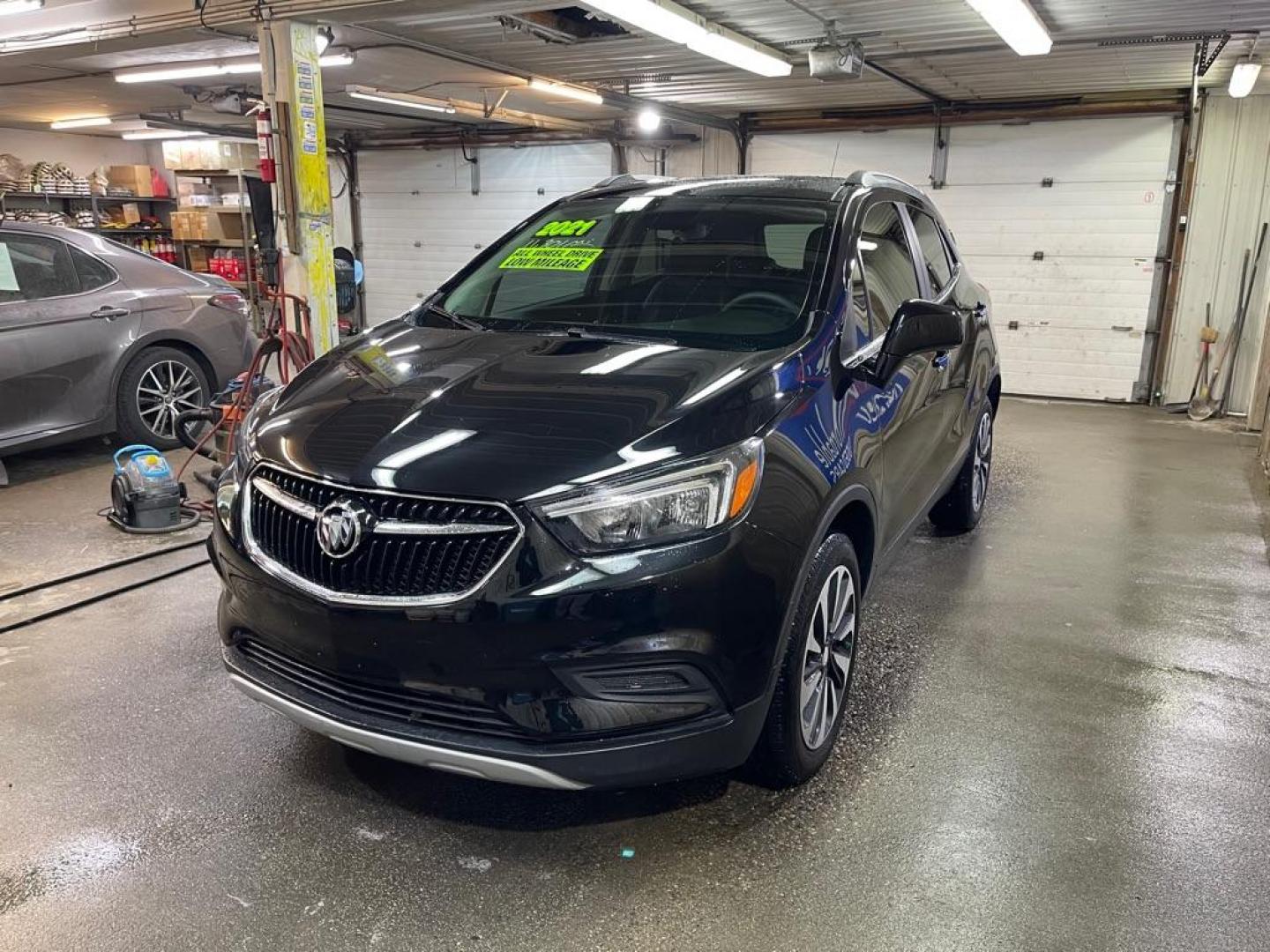 2021 BLACK BUICK ENCORE PREFERRED (KL4CJESBXMB) with an 1.4L engine, Automatic transmission, located at 2525 S. Cushman, Fairbanks, AK, 99701, (907) 452-5707, 64.824036, -147.712311 - Photo#1