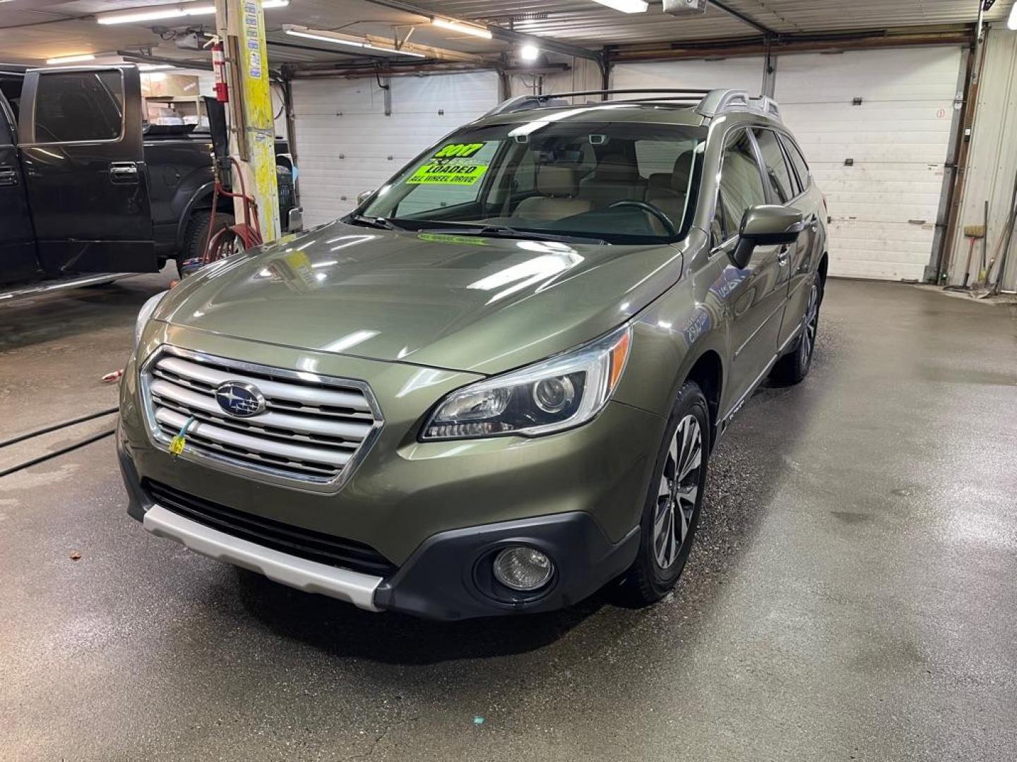 2017 GREEN SUBARU OUTBACK 2.5I LIMITED (4S4BSANC5H3) with an 2.5L engine, Continuously Variable transmission, located at 2525 S. Cushman, Fairbanks, AK, 99701, (907) 452-5707, 64.824036, -147.712311 - Photo#1