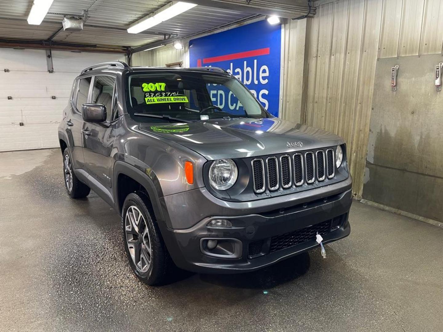 2017 GRAY JEEP RENEGADE LATITUDE (ZACCJBBB7HP) with an 2.4L engine, Automatic transmission, located at 2525 S. Cushman, Fairbanks, AK, 99701, (907) 452-5707, 64.824036, -147.712311 - Photo#0