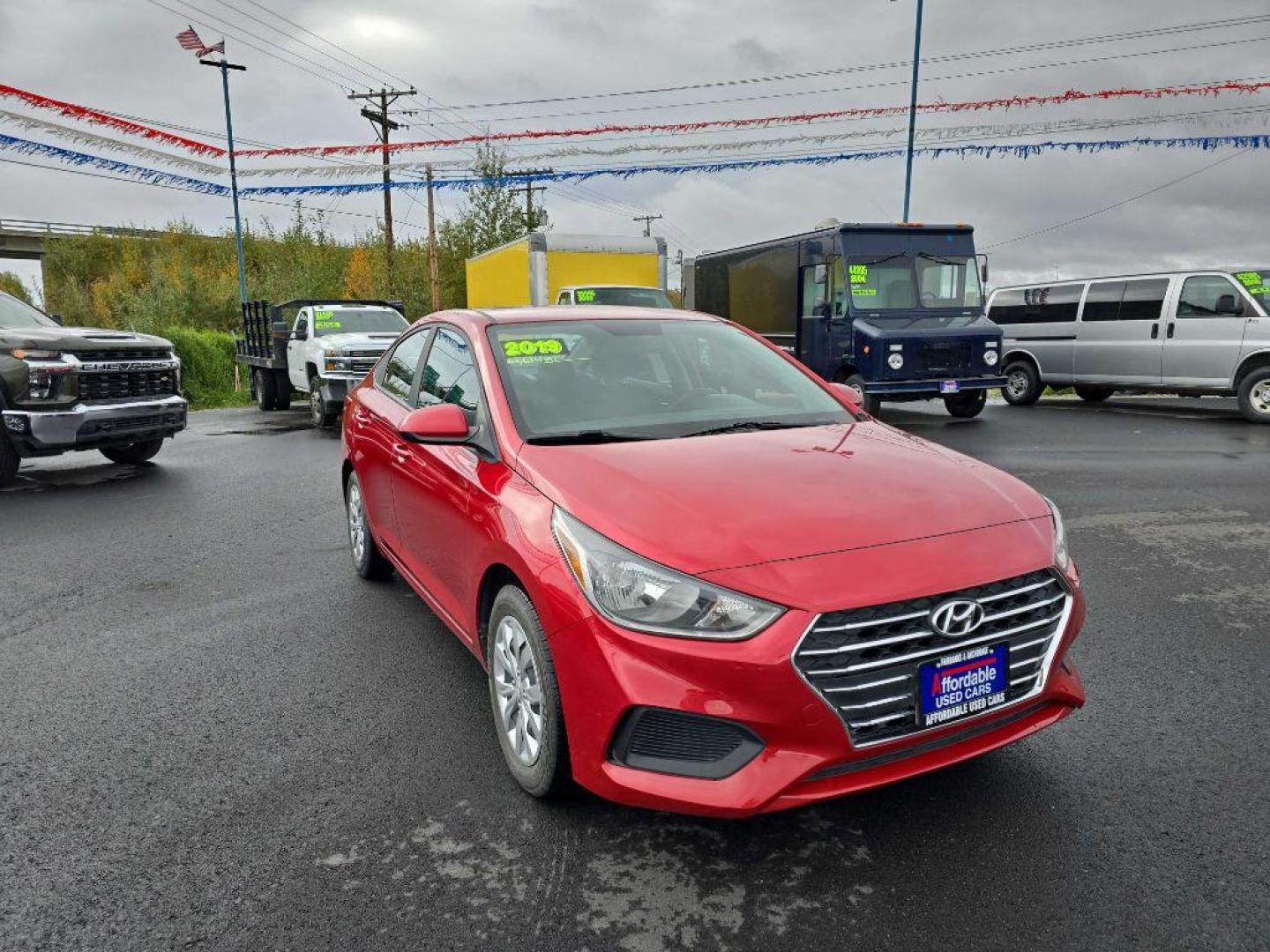 2019 RED HYUNDAI ACCENT SE (3KPC24A39KE) with an 1.6L engine, Automatic transmission, located at 2525 S. Cushman, Fairbanks, AK, 99701, (907) 452-5707, 64.824036, -147.712311 - Photo#0