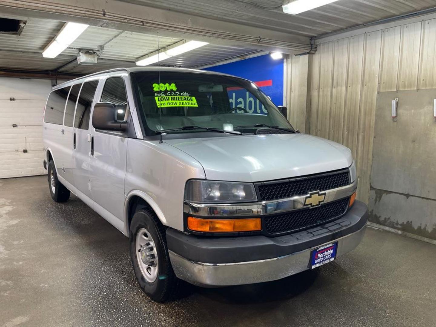 2014 SILVER CHEVROLET EXPRESS G3500 LT (1GAZG1FG4E1) with an 6.0L engine, Automatic transmission, located at 2525 S. Cushman, Fairbanks, AK, 99701, (907) 452-5707, 64.824036, -147.712311 - Photo#0