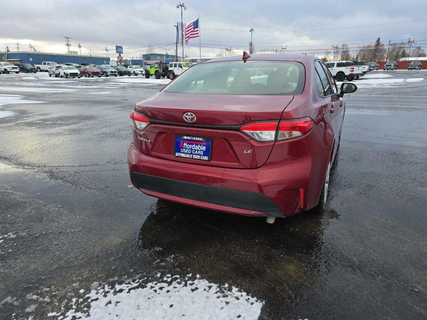 2022 RED TOYOTA COROLLA LE LE (JTDEPMAE2NJ) with an 1.8L engine, Continuously Variable transmission, located at 2525 S. Cushman, Fairbanks, AK, 99701, (907) 452-5707, 64.824036, -147.712311 - Photo#1