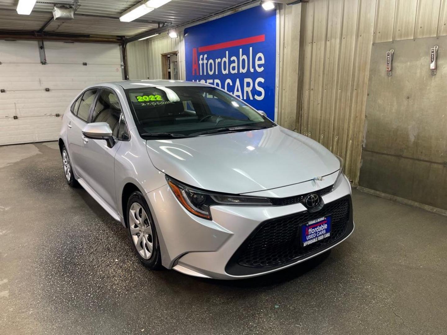 2022 SILVER TOYOTA COROLLA LE LE (JTDEPMAEXN3) with an 1.8L engine, Continuously Variable transmission, located at 2525 S. Cushman, Fairbanks, AK, 99701, (907) 452-5707, 64.824036, -147.712311 - Photo#0