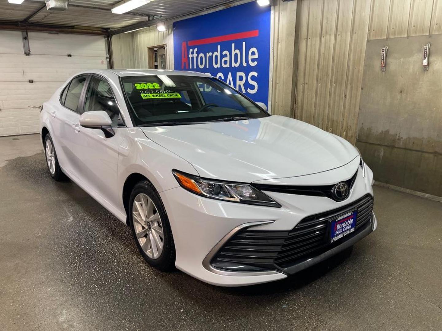 2022 WHITE TOYOTA CAMRY AWD LE LE (4T1C11BK3NU) with an 2.5L engine, Automatic transmission, located at 2525 S. Cushman, Fairbanks, AK, 99701, (907) 452-5707, 64.824036, -147.712311 - Photo#0