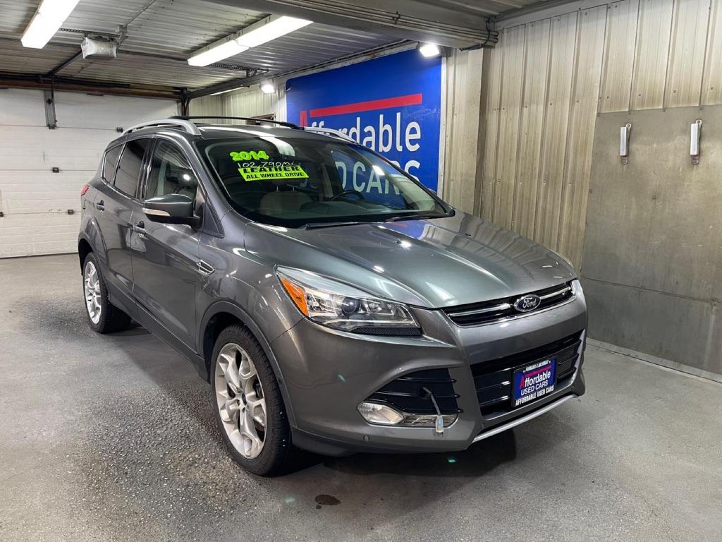 2014 GREY FORD ESCAPE TITANIUM (1FMCU9J92EU) with an 2.0L engine, Automatic transmission, located at 2525 S. Cushman, Fairbanks, AK, 99701, (907) 452-5707, 64.824036, -147.712311 - Photo#0