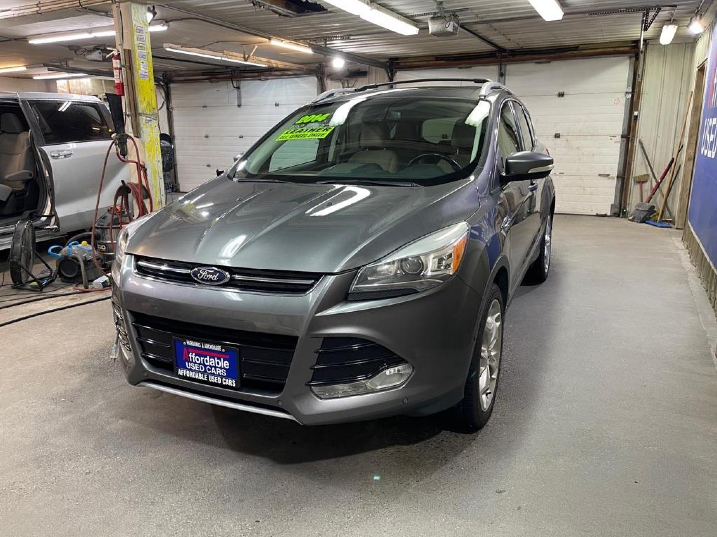 2014 GREY FORD ESCAPE TITANIUM (1FMCU9J92EU) with an 2.0L engine, Automatic transmission, located at 2525 S. Cushman, Fairbanks, AK, 99701, (907) 452-5707, 64.824036, -147.712311 - Photo#1