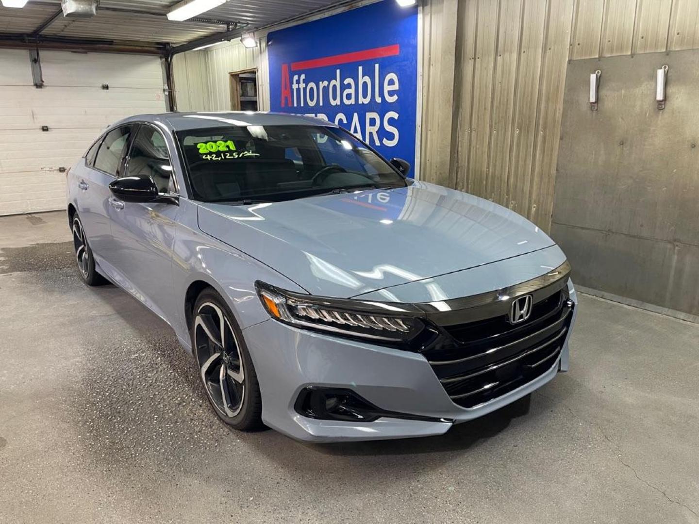 2021 GRAY HONDA ACCORD SPORT (1HGCV1F31MA) with an 1.5L engine, Continuously Variable transmission, located at 2525 S. Cushman, Fairbanks, AK, 99701, (907) 452-5707, 64.824036, -147.712311 - Photo#0