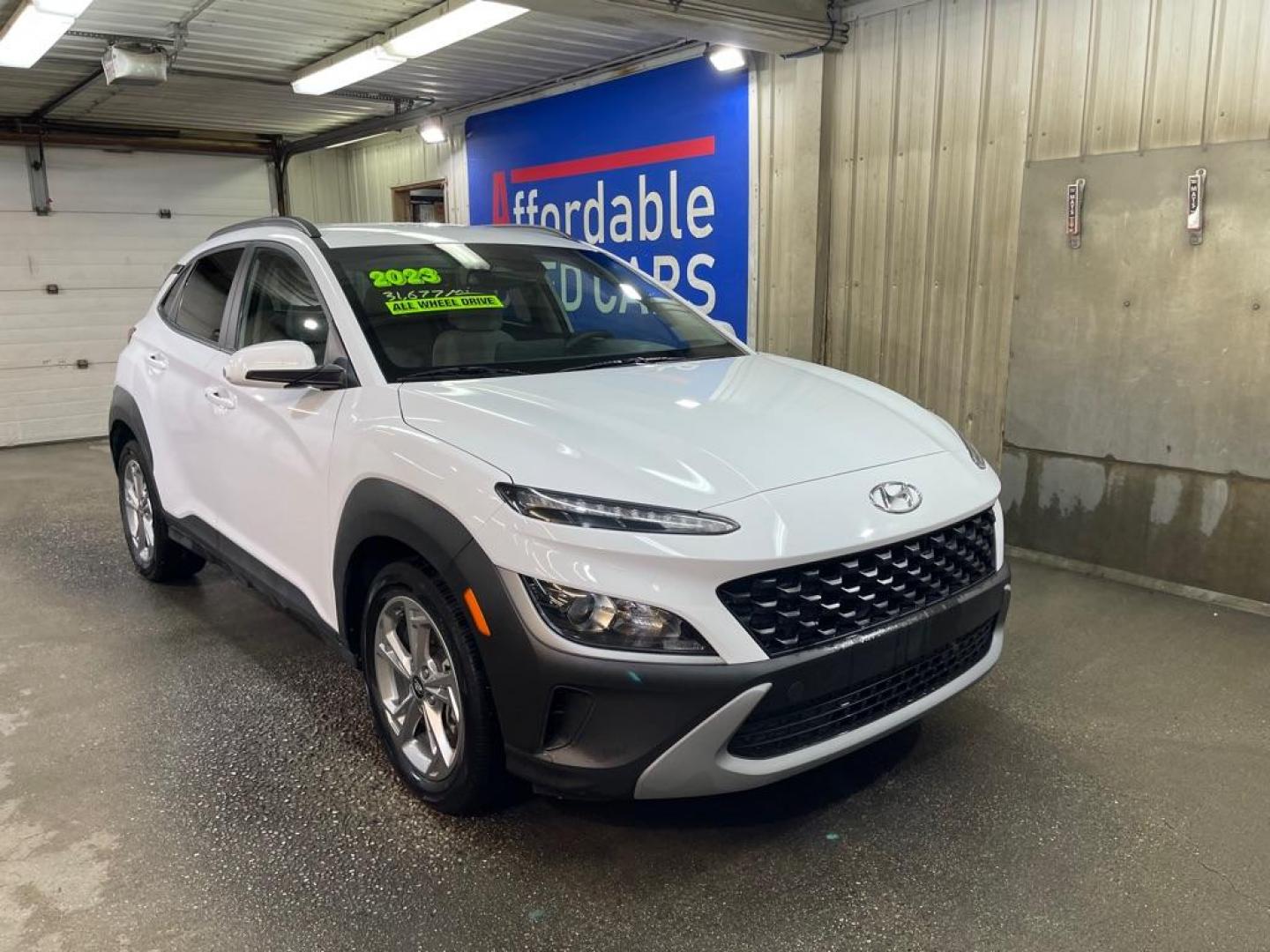 2023 WHITE HYUNDAI KONA SEL (KM8K6CAB8PU) with an 2.0L engine, Continuously Variable transmission, located at 2525 S. Cushman, Fairbanks, AK, 99701, (907) 452-5707, 64.824036, -147.712311 - Photo#0