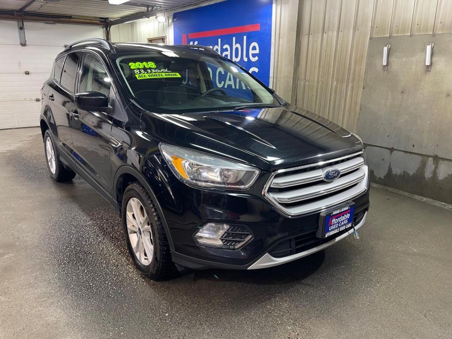 2018 BLACK FORD ESCAPE SE (1FMCU9GD2JU) with an 1.5L engine, Automatic transmission, located at 2525 S. Cushman, Fairbanks, AK, 99701, (907) 452-5707, 64.824036, -147.712311 - Photo#0