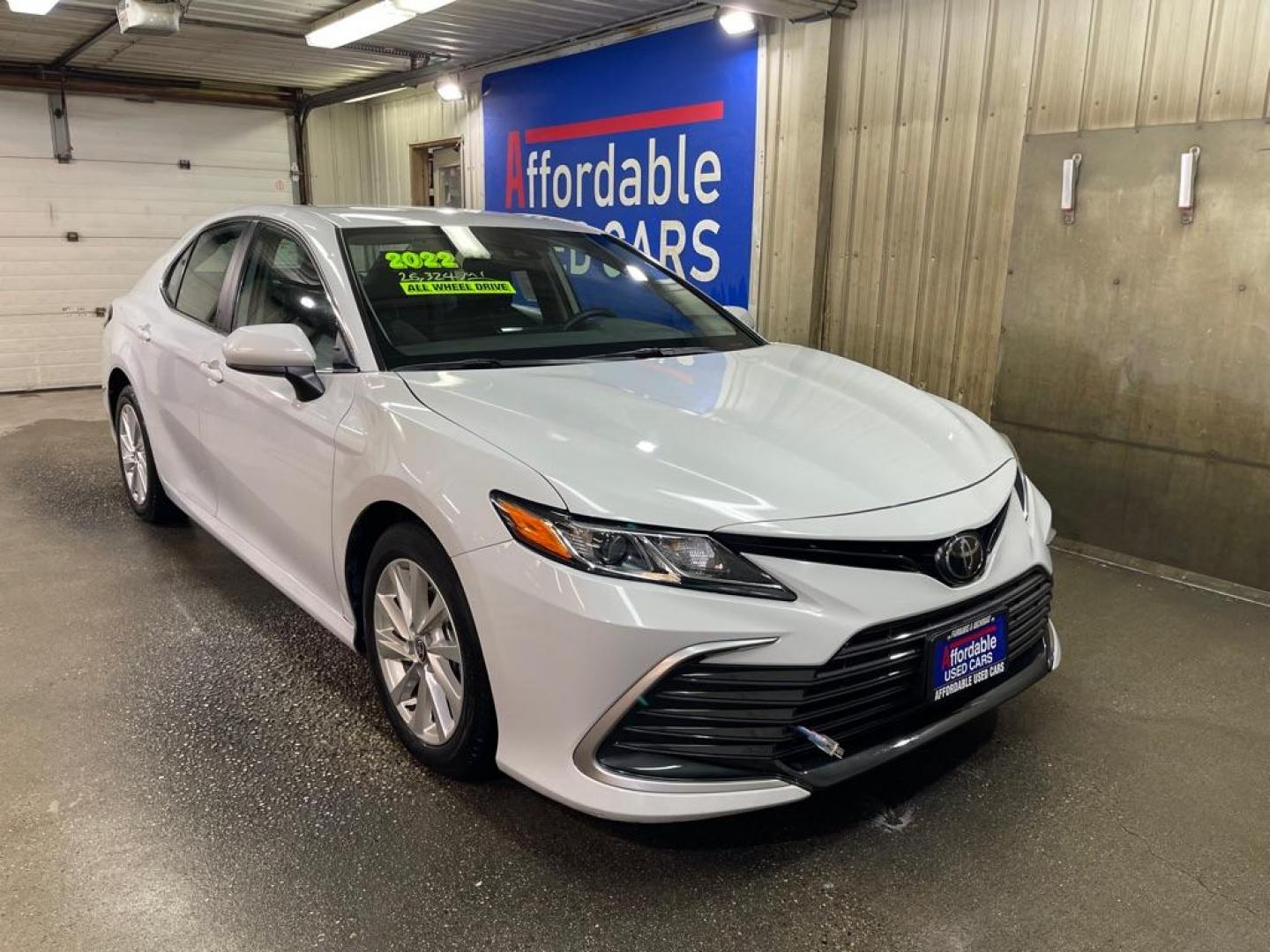 2022 WHITE TOYOTA CAMRY AWD LE LE (4T1C11BK1NU) with an 2.5L engine, Automatic transmission, located at 2525 S. Cushman, Fairbanks, AK, 99701, (907) 452-5707, 64.824036, -147.712311 - Photo#0