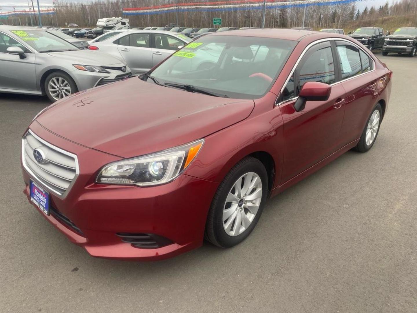 2017 RED SUBARU LEGACY 2.5I PREMIUM (4S3BNAC66H3) with an 2.5L engine, Continuously Variable transmission, located at 2525 S. Cushman, Fairbanks, AK, 99701, (907) 452-5707, 64.824036, -147.712311 - Photo#0