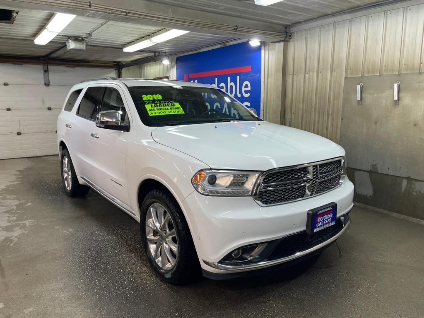 2019 WHITE DODGE DURANGO CITADEL (1C4RDJEG0KC) with an 3.6L engine, Automatic transmission, located at 2525 S. Cushman, Fairbanks, AK, 99701, (907) 452-5707, 64.824036, -147.712311 - Photo#0