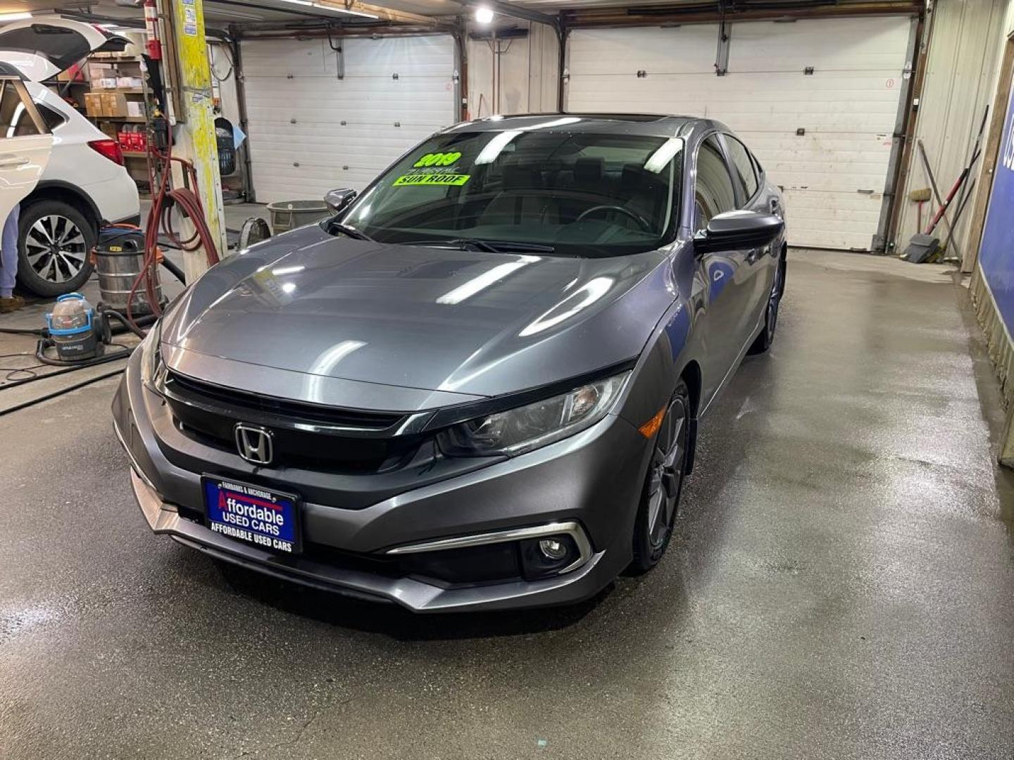 2019 GRAY HONDA CIVIC EX (19XFC1F35KE) with an 1.5L engine, Continuously Variable transmission, located at 2525 S. Cushman, Fairbanks, AK, 99701, (907) 452-5707, 64.824036, -147.712311 - Photo#1