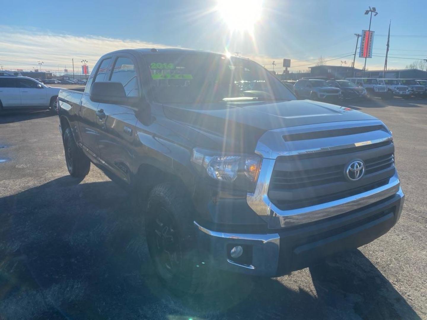 2014 BLACK TOYOTA TUNDRA DOUBLE CAB SR/SR5 (5TFUY5F10EX) with an 5.7L engine, Automatic transmission, located at 2525 S. Cushman, Fairbanks, AK, 99701, (907) 452-5707, 64.824036, -147.712311 - Photo#1