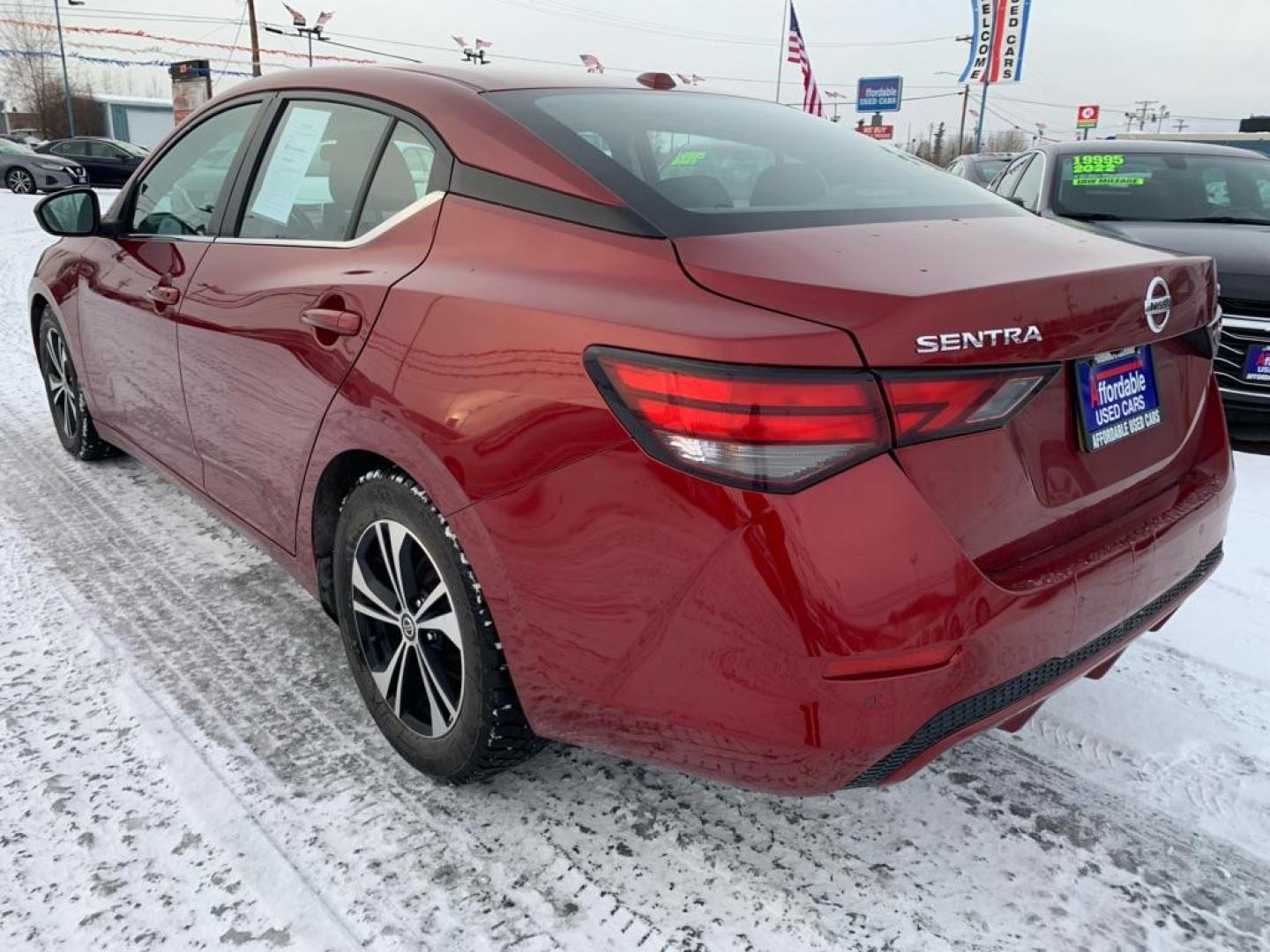 2021 RED NISSAN SENTRA SV SV (3N1AB8CV5MY) with an 2.0L engine, Continuously Variable transmission, located at 2525 S. Cushman, Fairbanks, AK, 99701, (907) 452-5707, 64.824036, -147.712311 - Photo#2