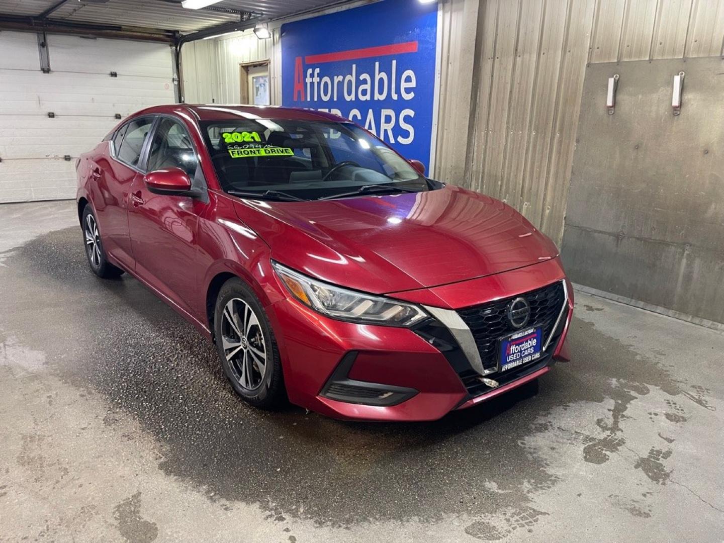 2021 RED NISSAN SENTRA SV (3N1AB8CV5MY) with an 2.0L engine, Continuously Variable transmission, located at 2525 S. Cushman, Fairbanks, AK, 99701, (907) 452-5707, 64.824036, -147.712311- Photo#0