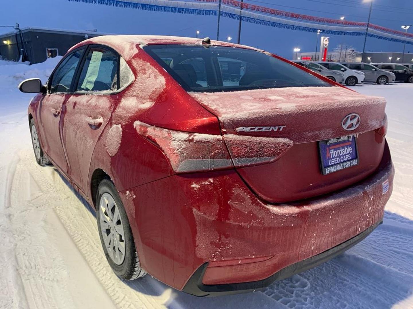 2021 RED HYUNDAI ACCENT SE (3KPC24A68ME) with an 1.6L engine, Automatic transmission, located at 2525 S. Cushman, Fairbanks, AK, 99701, (907) 452-5707, 64.824036, -147.712311 - Photo#2