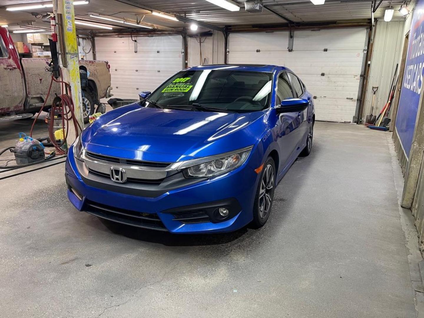 2017 BLUE HONDA CIVIC EX (2HGFC1E30HH) with an 1.5L engine, 6-Speed Manual transmission, located at 2525 S. Cushman, Fairbanks, AK, 99701, (907) 452-5707, 64.824036, -147.712311 - Photo#1