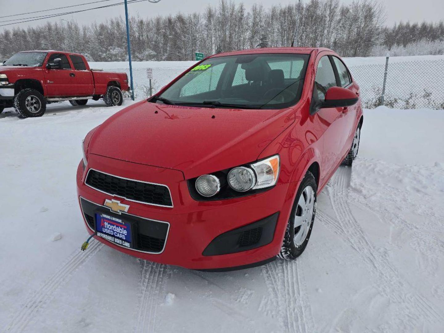 2013 RED CHEVROLET SONIC LT (1G1JC5SH4D4) with an 1.8L engine, Automatic transmission, located at 2525 S. Cushman, Fairbanks, AK, 99701, (907) 452-5707, 64.824036, -147.712311 - Photo#0