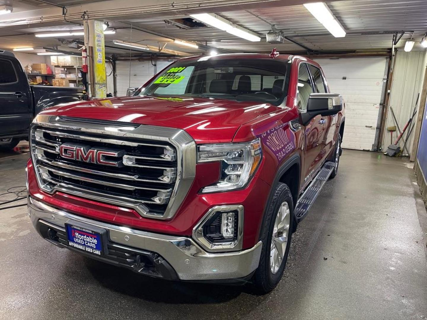 2021 MAROON GMC SIERRA 1500 SLT (3GTU9DED4MG) with an 5.3L engine, Automatic transmission, located at 2525 S. Cushman, Fairbanks, AK, 99701, (907) 452-5707, 64.824036, -147.712311 - Photo#1