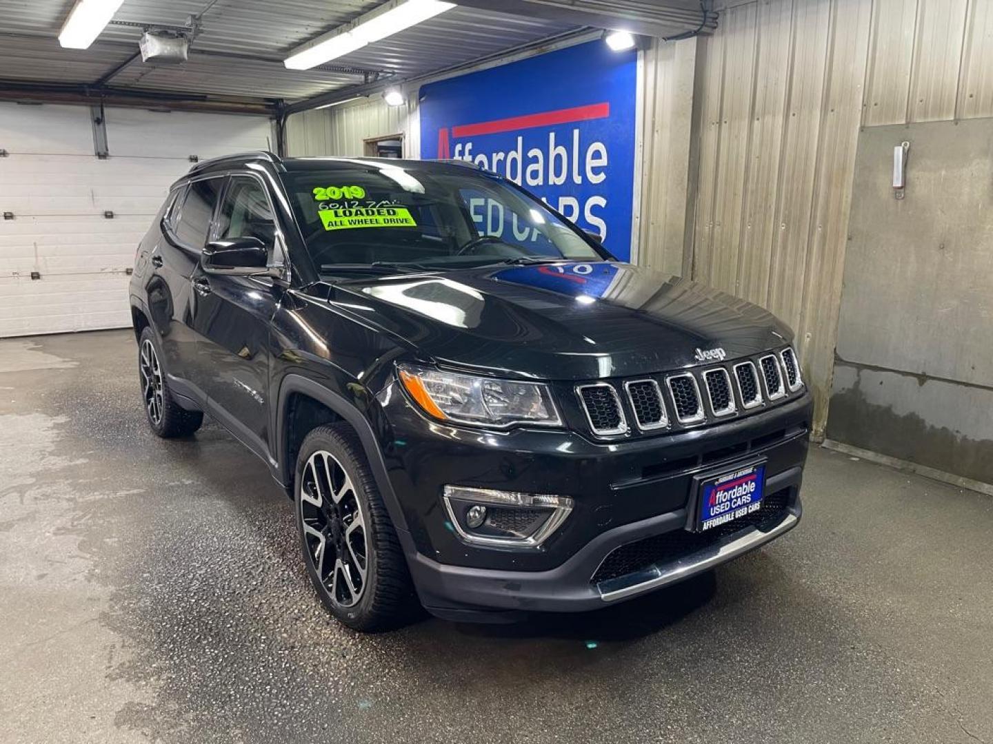 2019 BLACK JEEP COMPASS LIMITED (3C4NJDCB6KT) with an 2.4L engine, Automatic transmission, located at 2525 S. Cushman, Fairbanks, AK, 99701, (907) 452-5707, 64.824036, -147.712311 - Photo#0