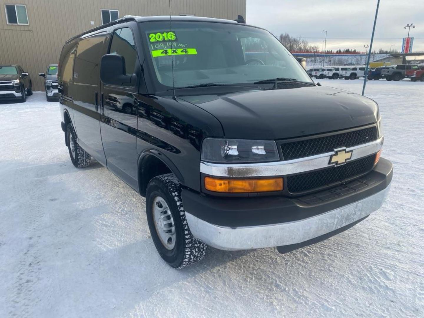 2016 BLACK CHEVROLET EXPRESS G2500 4X4 QUIG. (1GCWGAFF0G1) with an 4.8L engine, Automatic transmission, located at 2525 S. Cushman, Fairbanks, AK, 99701, (907) 452-5707, 64.824036, -147.712311 - Photo#1