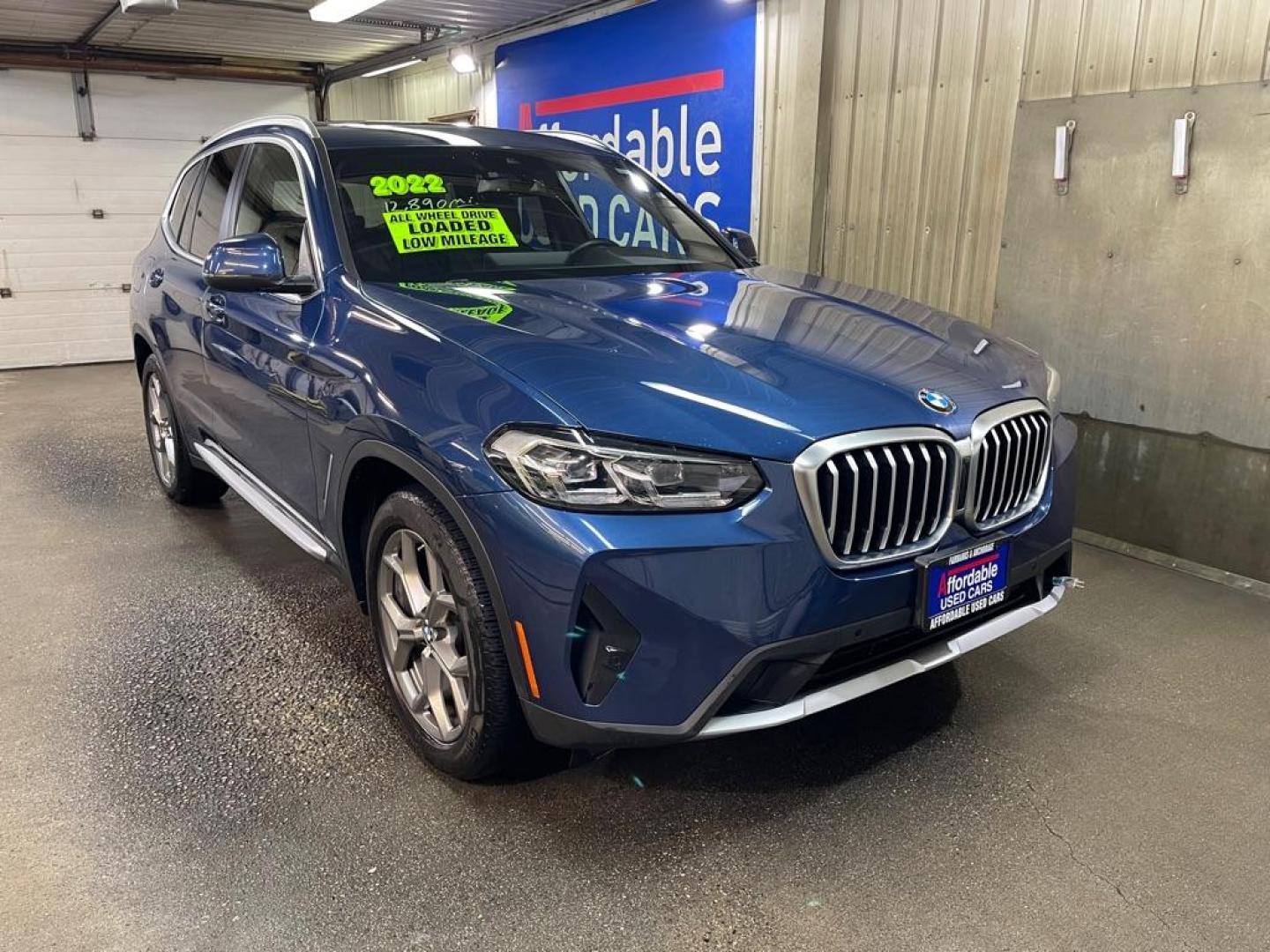 2022 BLUE BMW X3 XDRIVE30I (5UX53DP07N9) with an 2.0L engine, Automatic transmission, located at 2525 S. Cushman, Fairbanks, AK, 99701, (907) 452-5707, 64.824036, -147.712311 - Photo#0