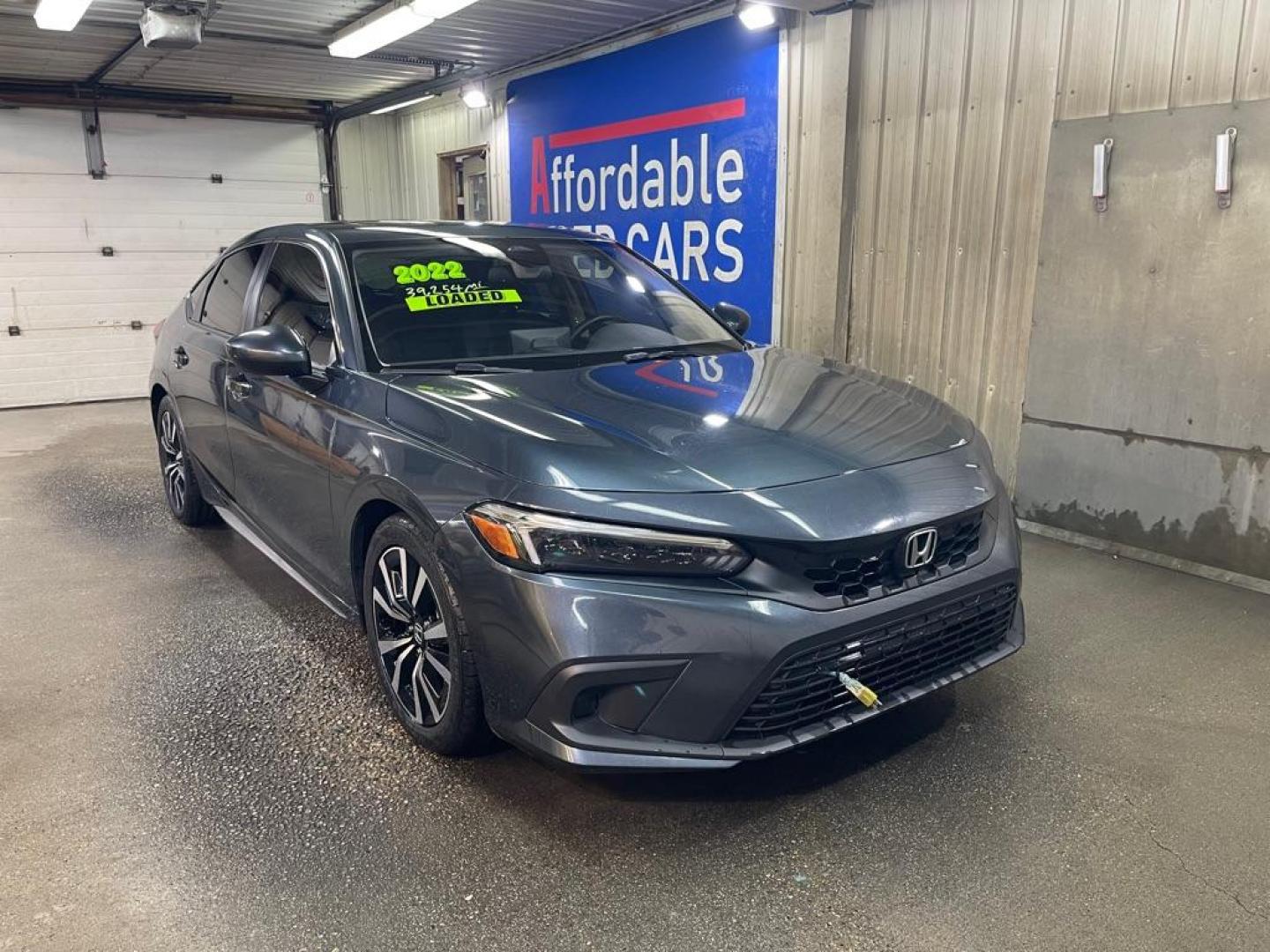 2022 GRAY HONDA CIVIC EXL (19XFL1H79NE) with an 1.5L engine, Continuously Variable transmission, located at 2525 S. Cushman, Fairbanks, AK, 99701, (907) 452-5707, 64.824036, -147.712311 - Photo#0