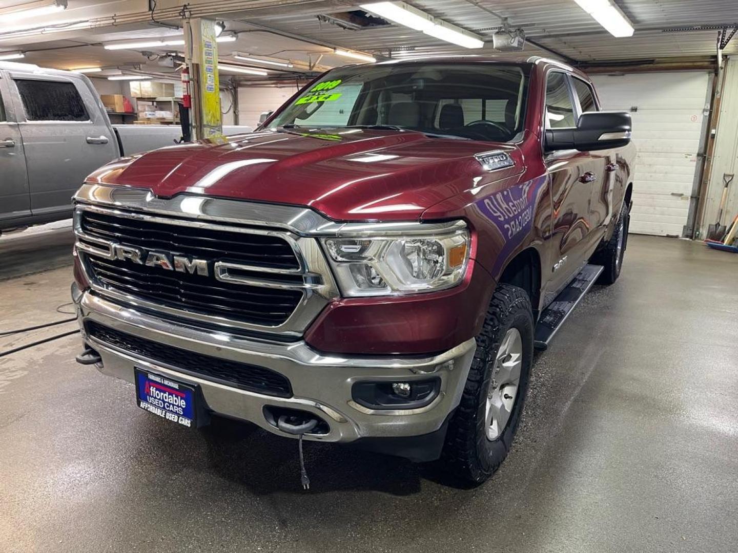 2019 MAROON RAM 1500 BIG HORN/LONE S (1C6SRFMT7KN) with an 5.7L engine, Automatic transmission, located at 2525 S. Cushman, Fairbanks, AK, 99701, (907) 452-5707, 64.824036, -147.712311 - Photo#1