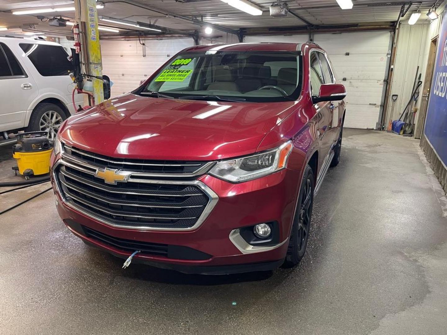 2019 MAROON CHEVROLET TRAVERSE PREMIER (1GNEVKKW4KJ) with an 3.6L engine, Automatic transmission, located at 2525 S. Cushman, Fairbanks, AK, 99701, (907) 452-5707, 64.824036, -147.712311- Photo#1