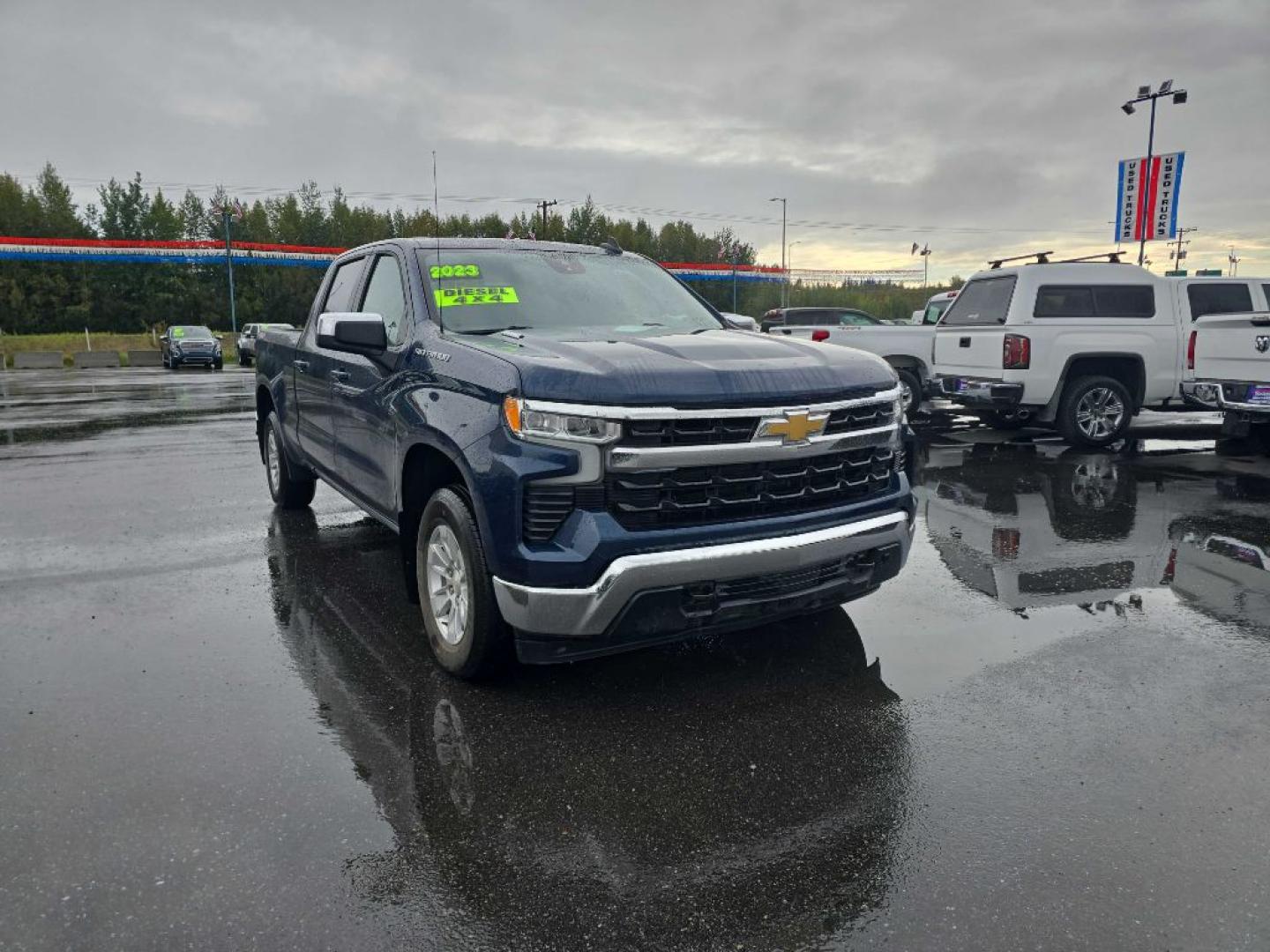 2023 BLUE CHEVROLET SILVERADO 1500 LT (3GCUDDE83PG) with an 3.0L engine, Automatic transmission, located at 2525 S. Cushman, Fairbanks, AK, 99701, (907) 452-5707, 64.824036, -147.712311- Photo#1