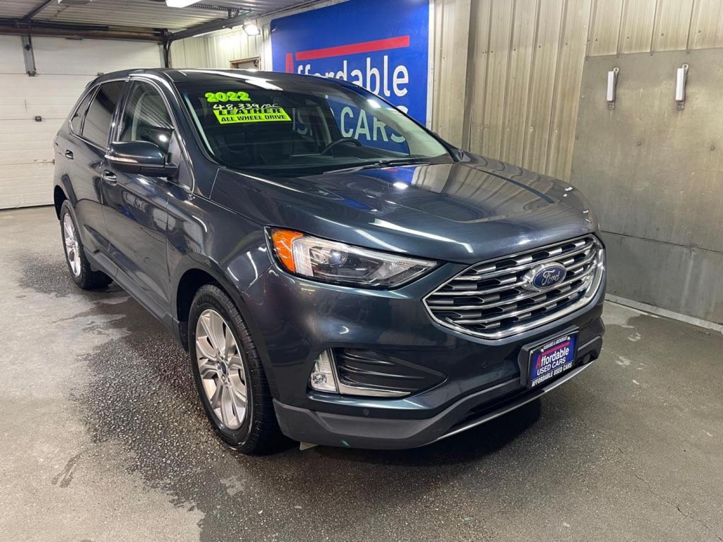 2022 BLUE FORD EDGE TITANIUM (2FMPK4K93NB) with an 2.0L engine, Automatic transmission, located at 2525 S. Cushman, Fairbanks, AK, 99701, (907) 452-5707, 64.824036, -147.712311 - Photo#0