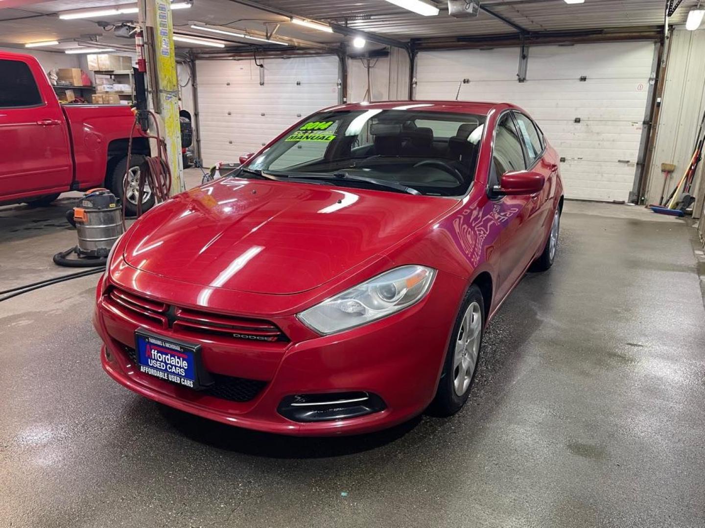 2014 MAROON DODGE DART SE (1C3CDFAA2ED) with an 2.0L engine, 6-Speed Manual transmission, located at 2525 S. Cushman, Fairbanks, AK, 99701, (907) 452-5707, 64.824036, -147.712311 - Photo#1