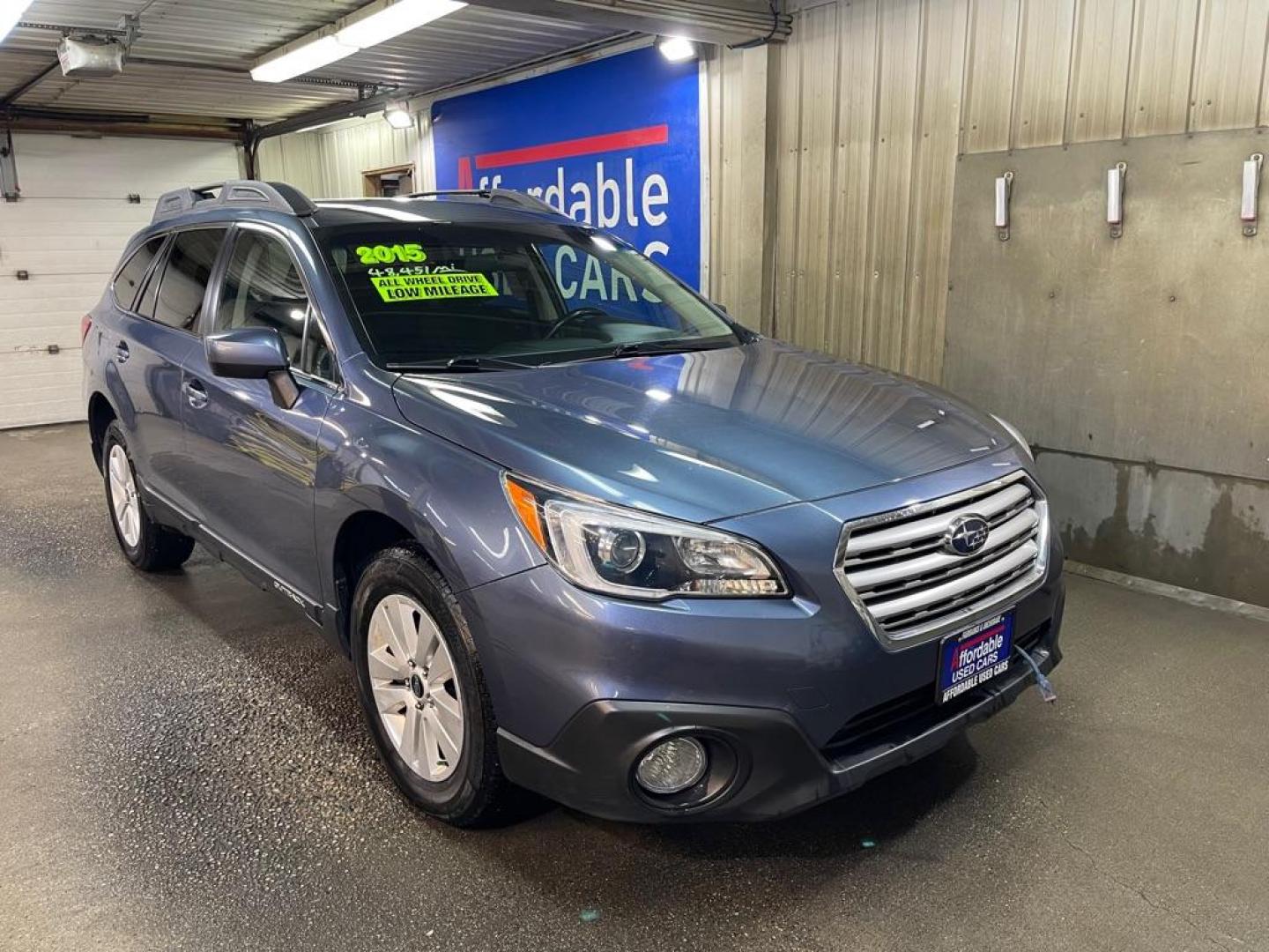 2015 BLUE SUBARU OUTBACK 2.5I PREMIUM (4S4BSACC7F3) with an 2.5L engine, Continuously Variable transmission, located at 2525 S. Cushman, Fairbanks, AK, 99701, (907) 452-5707, 64.824036, -147.712311 - Photo#0