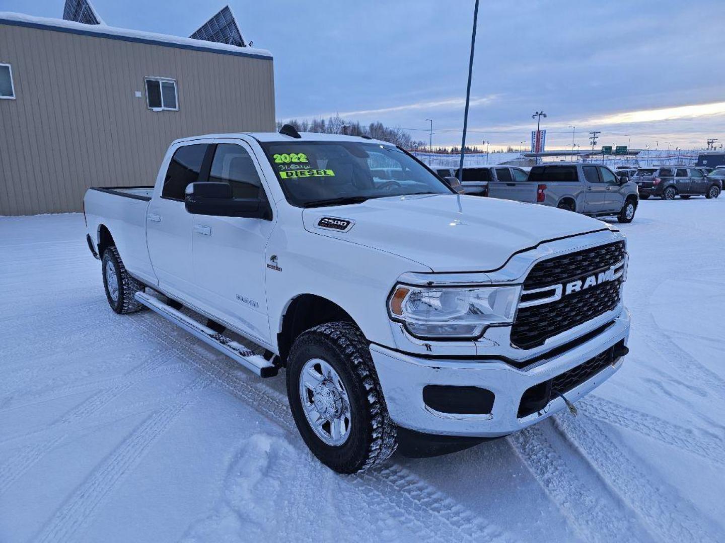 2022 WHITE RAM 2500 BIG HORN/LONE STAR (3C6UR5JL9NG) with an 6.7L engine, Automatic transmission, located at 2525 S. Cushman, Fairbanks, AK, 99701, (907) 452-5707, 64.824036, -147.712311 - Photo#2