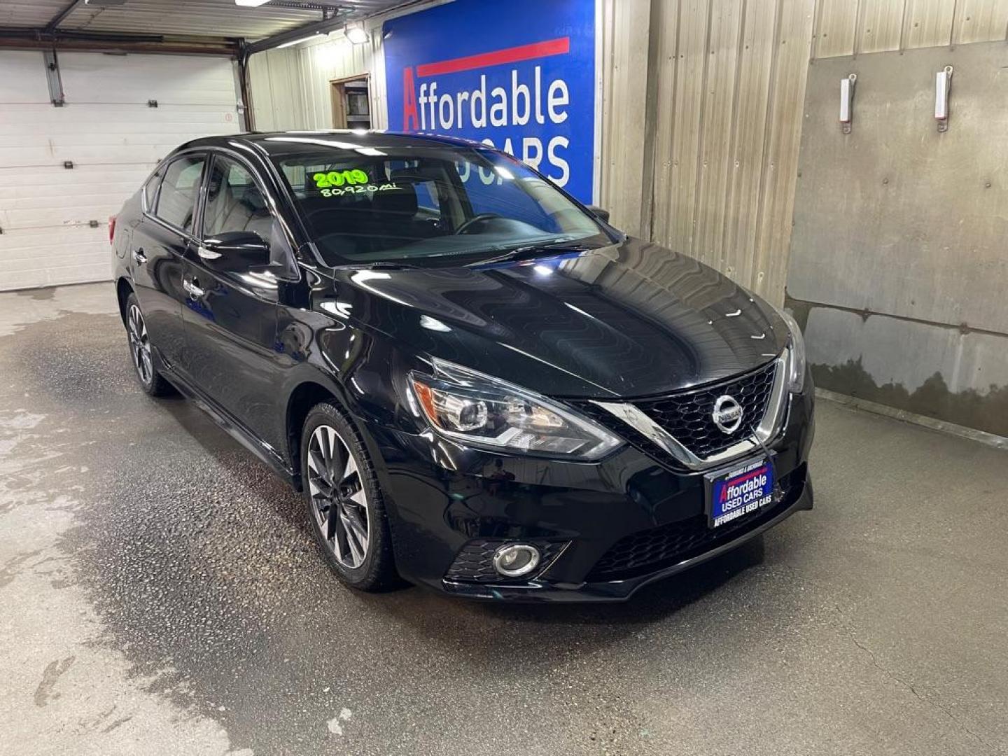 2019 BLACK NISSAN SENTRA S (3N1AB7APXKY) with an 1.8L engine, Continuously Variable transmission, located at 2525 S. Cushman, Fairbanks, AK, 99701, (907) 452-5707, 64.824036, -147.712311 - Photo#0