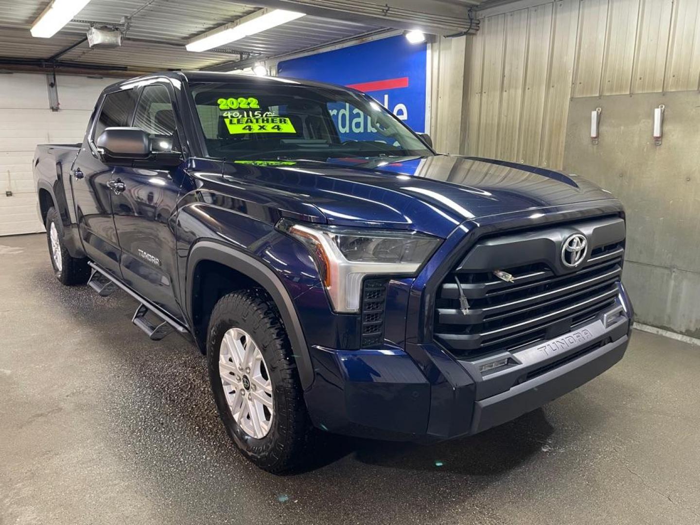 2022 BLUE TOYOTA TUNDRA CREWMAX SR5 (5TFLA5EC4NX) with an 3.5L engine, Automatic transmission, located at 2525 S. Cushman, Fairbanks, AK, 99701, (907) 452-5707, 64.824036, -147.712311 - Photo#0